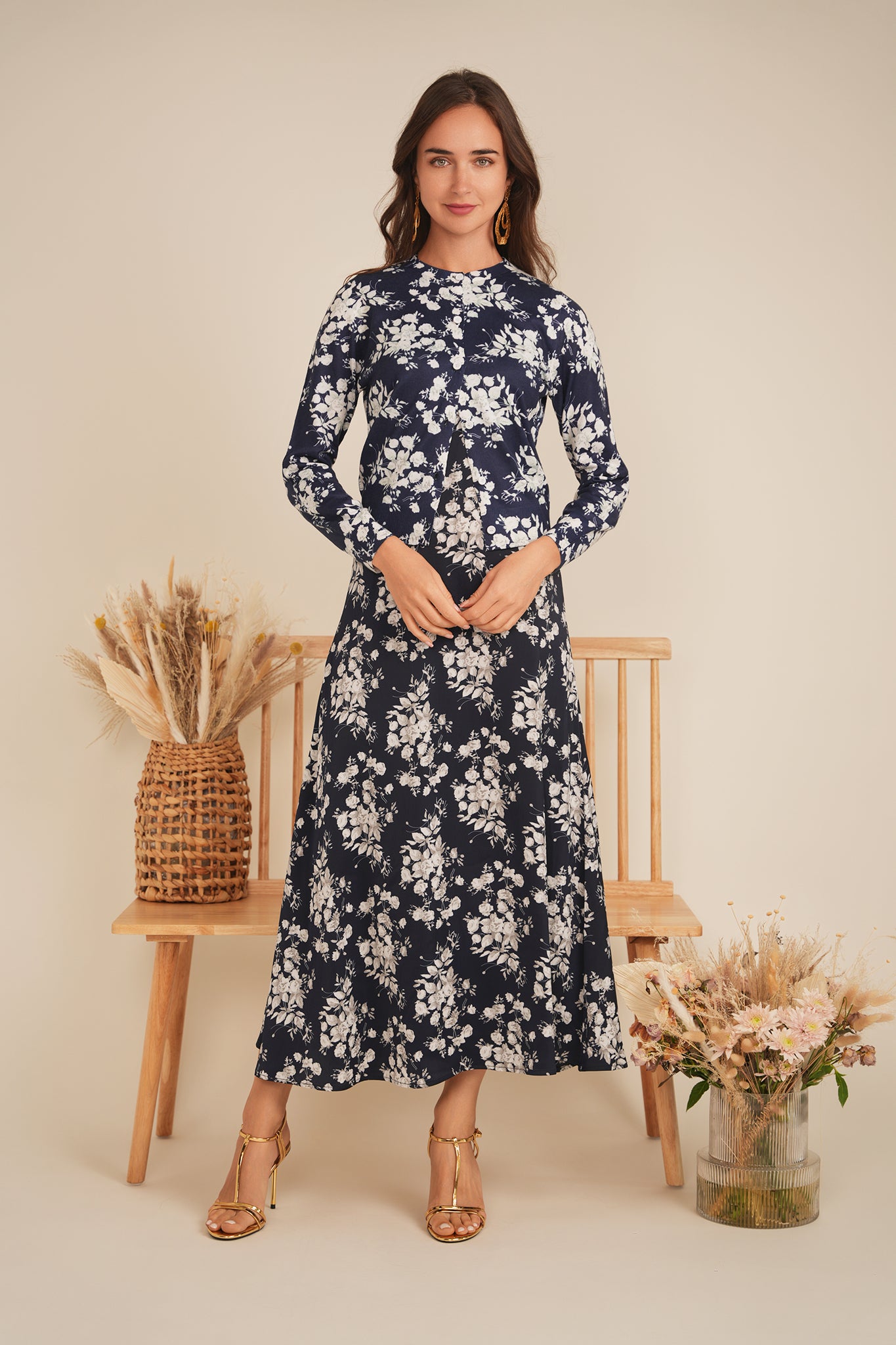 Printed Maxi Jumper Sweater Set in by The Norway Club