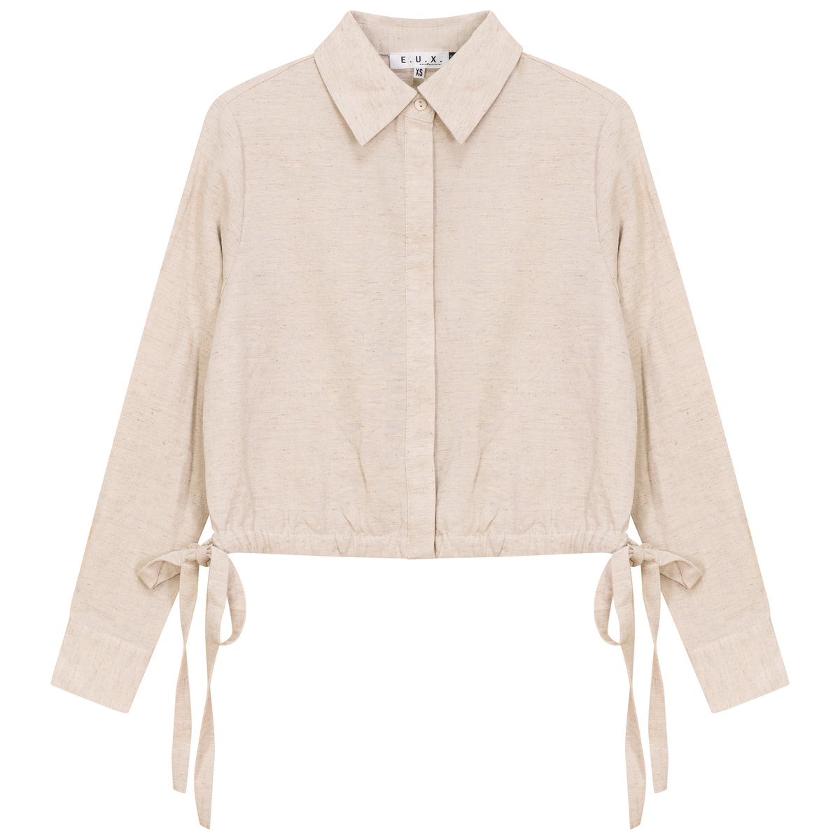 Linen Cropped Top in Stone by E.U.X. Exclusive