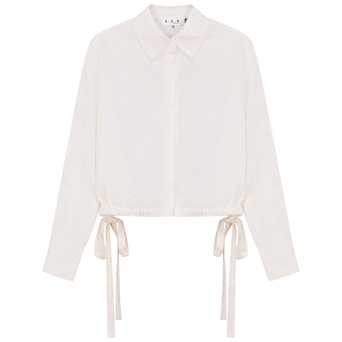 Linen Cropped Top in White by E.U.X. Exclusive
