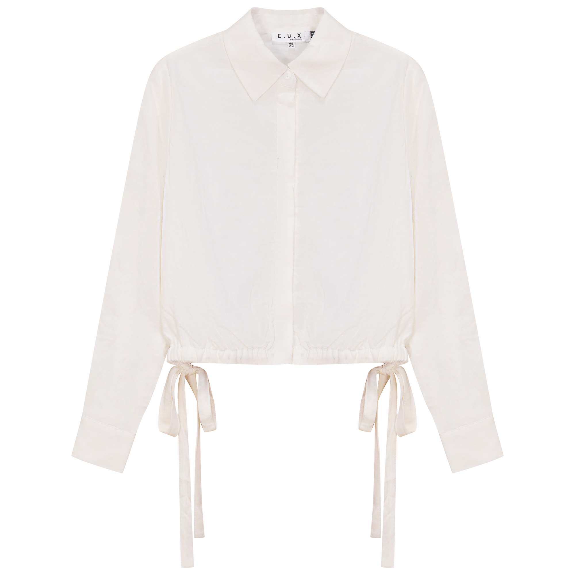 Linen Cropped Top in White by E.U.X. Exclusive