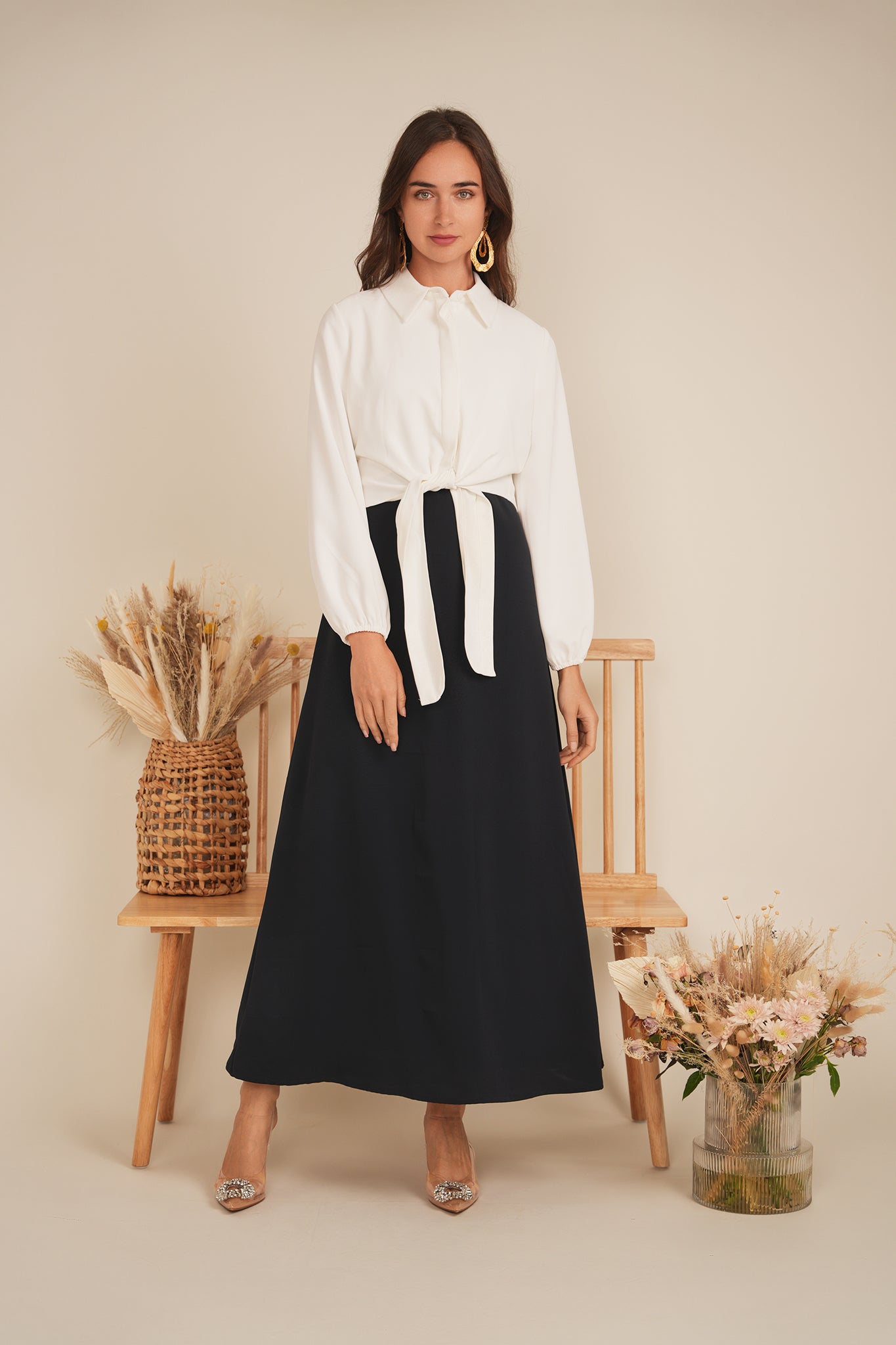 Satin Crepe Maxi Jumper in by E.U.X. Exclusive