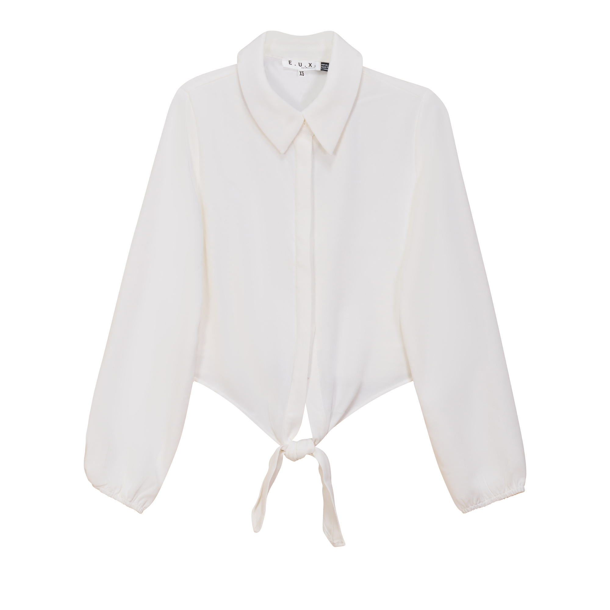 Satin Crepe Shirt in White by E.U.X. Exclusive