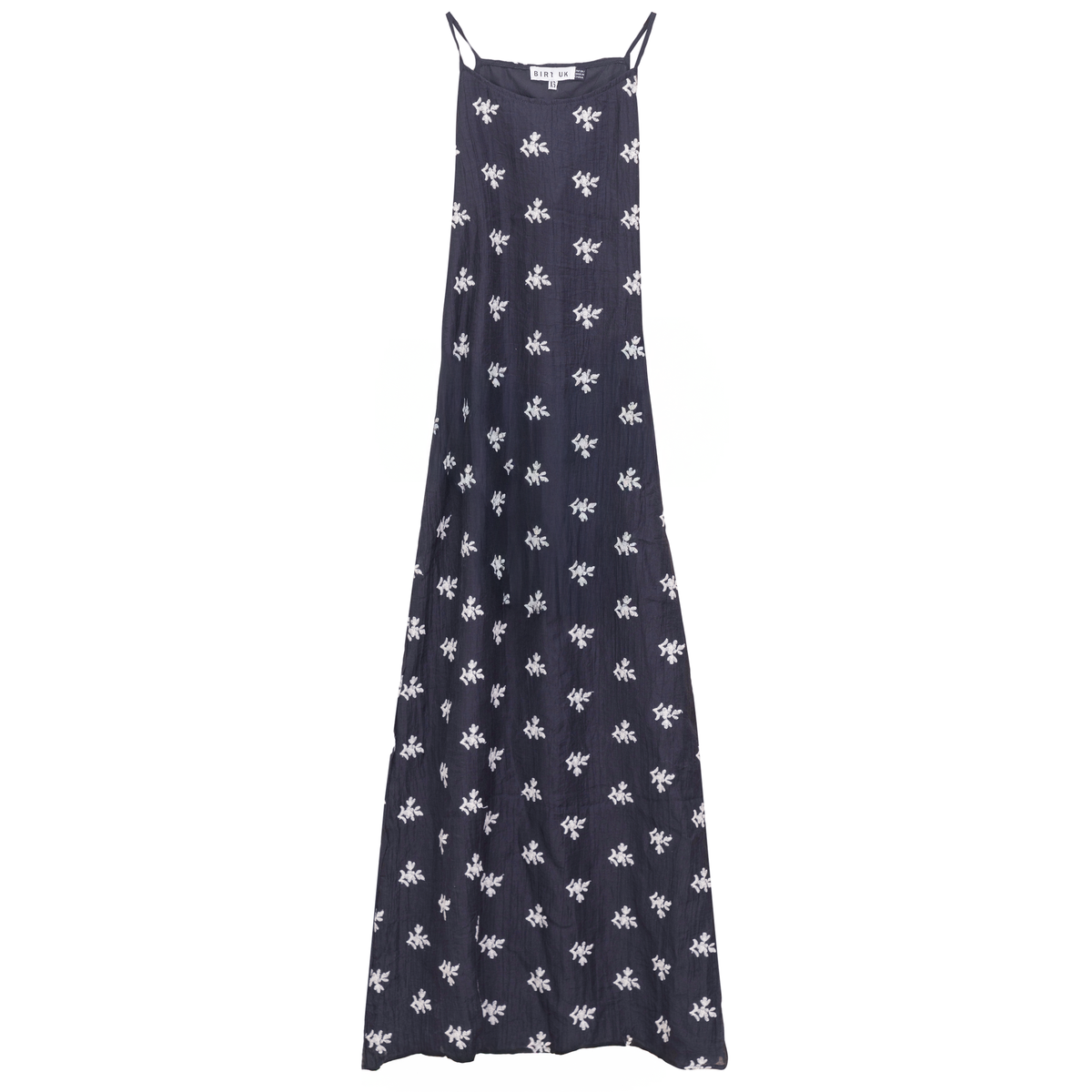 Embroidered Tulle Midi Jumper in Steel Blue by Birt UK