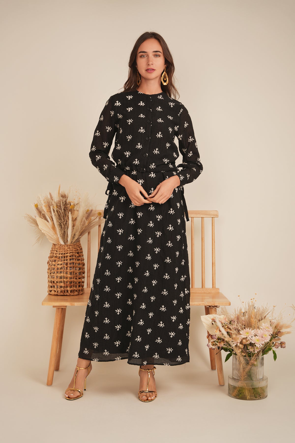 Embroidered Tulle Midi Jumper in by Birt UK