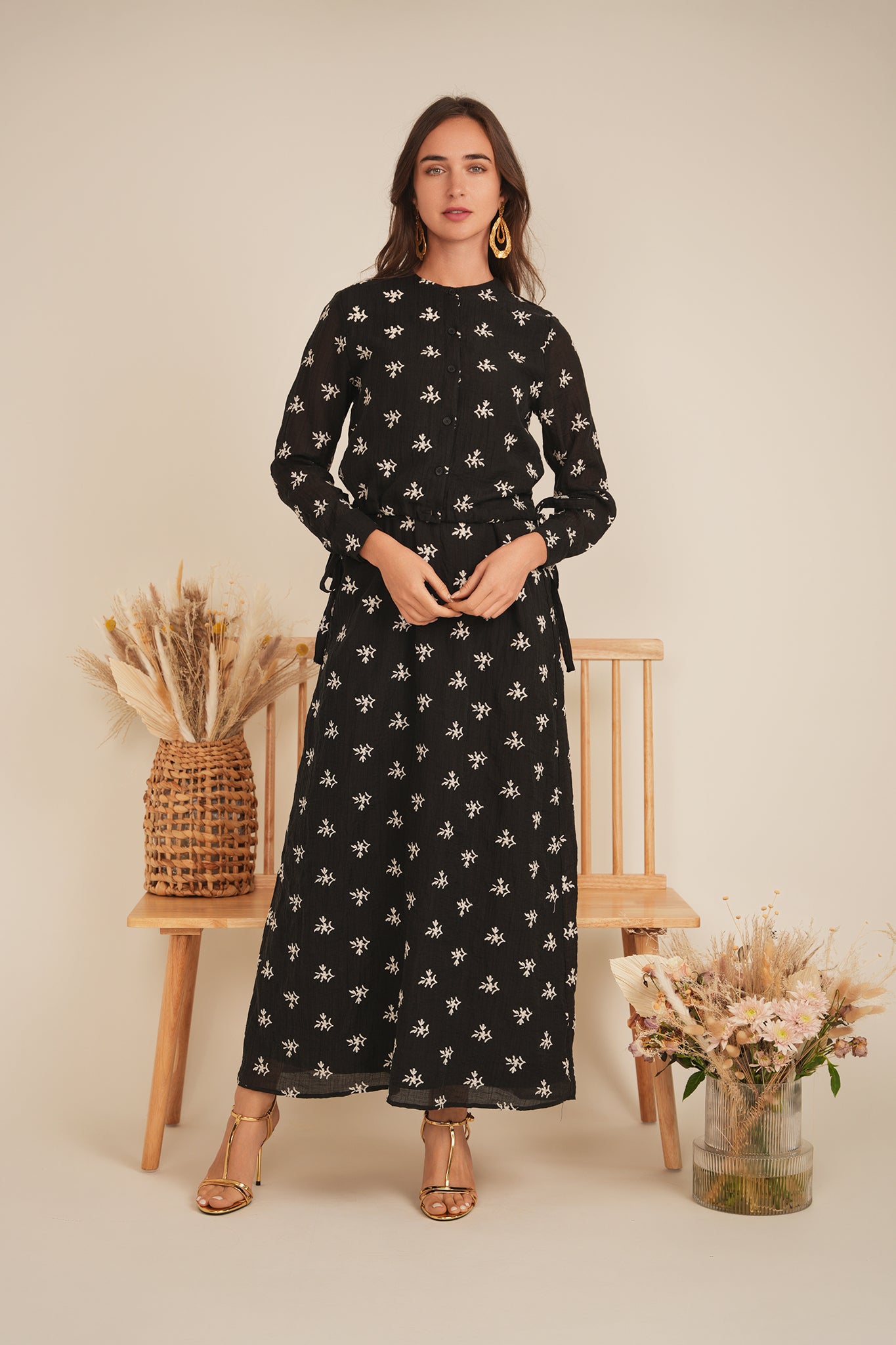 Embroidered Tulle Midi Jumper in by Birt UK