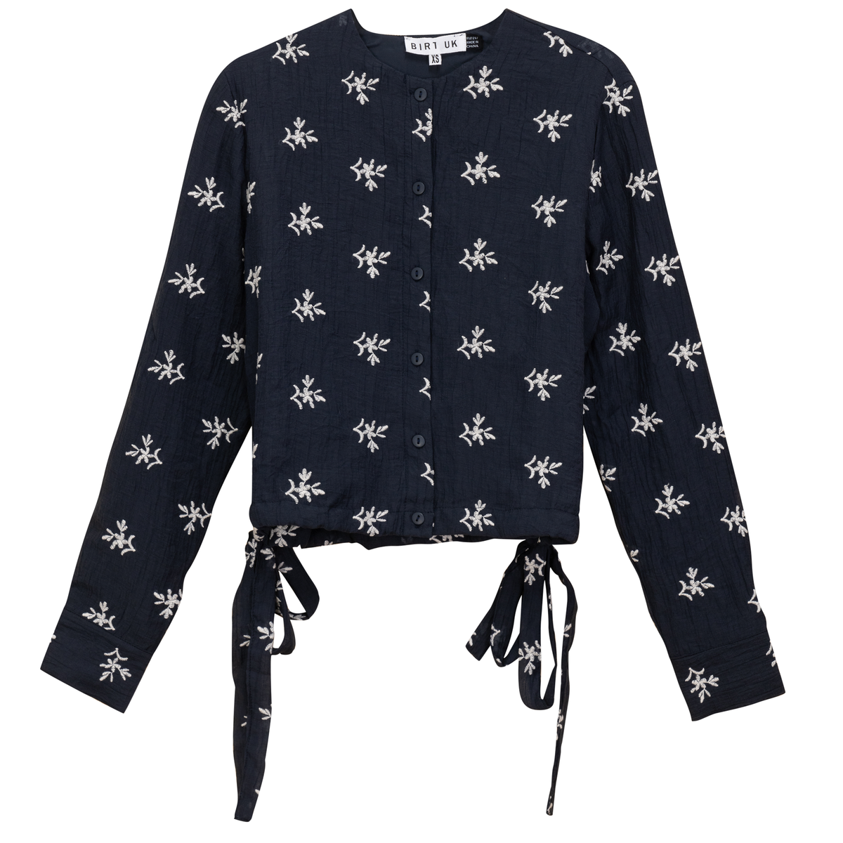 Embroidered Tulle Top in Steel Blue by Birt UK