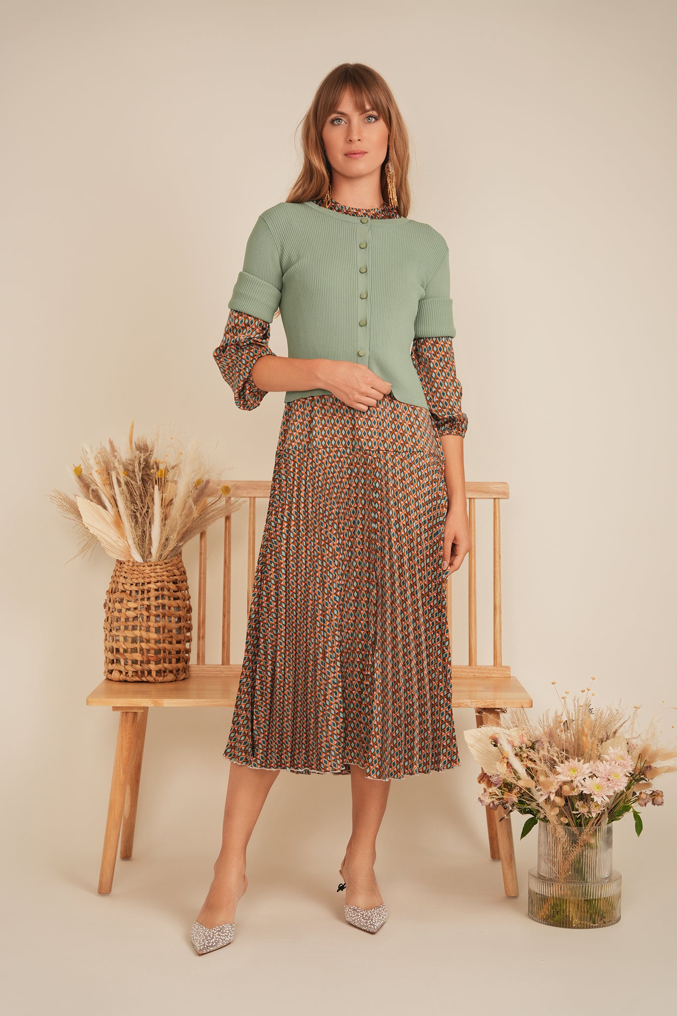 Midi Dress Vest Set in by Coco de la Mour