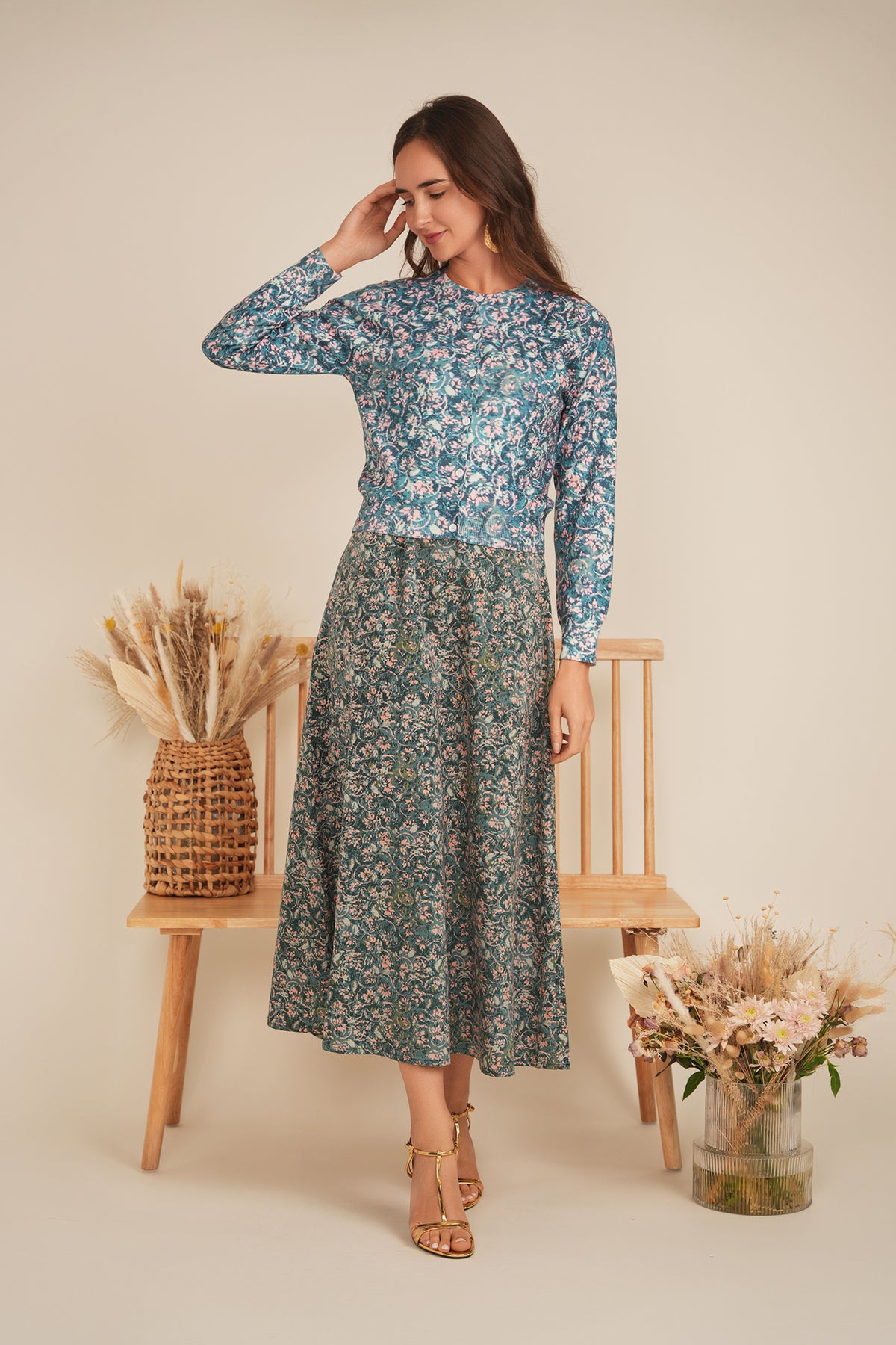 Printed Maxi Jumper Sweater Set in by The Norway Club