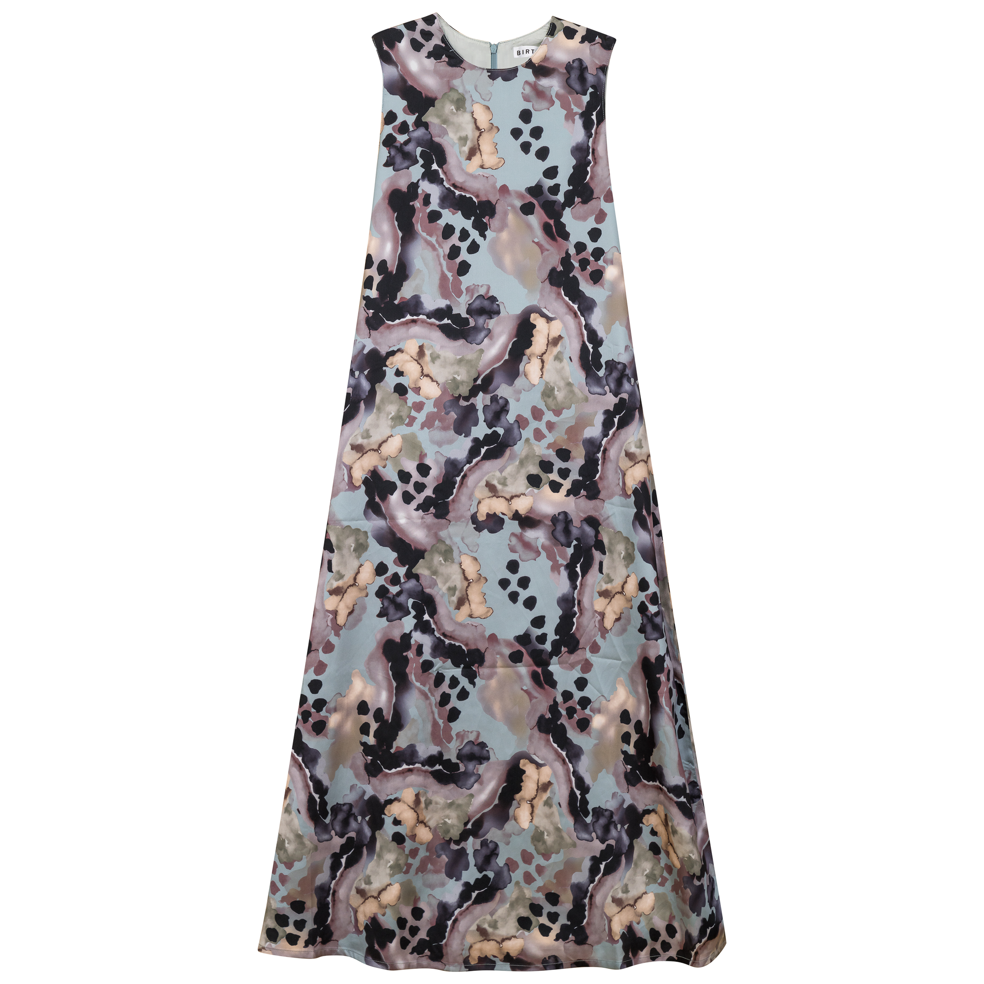 Printed Satin A Line Jumper in Champagne by Birt UK