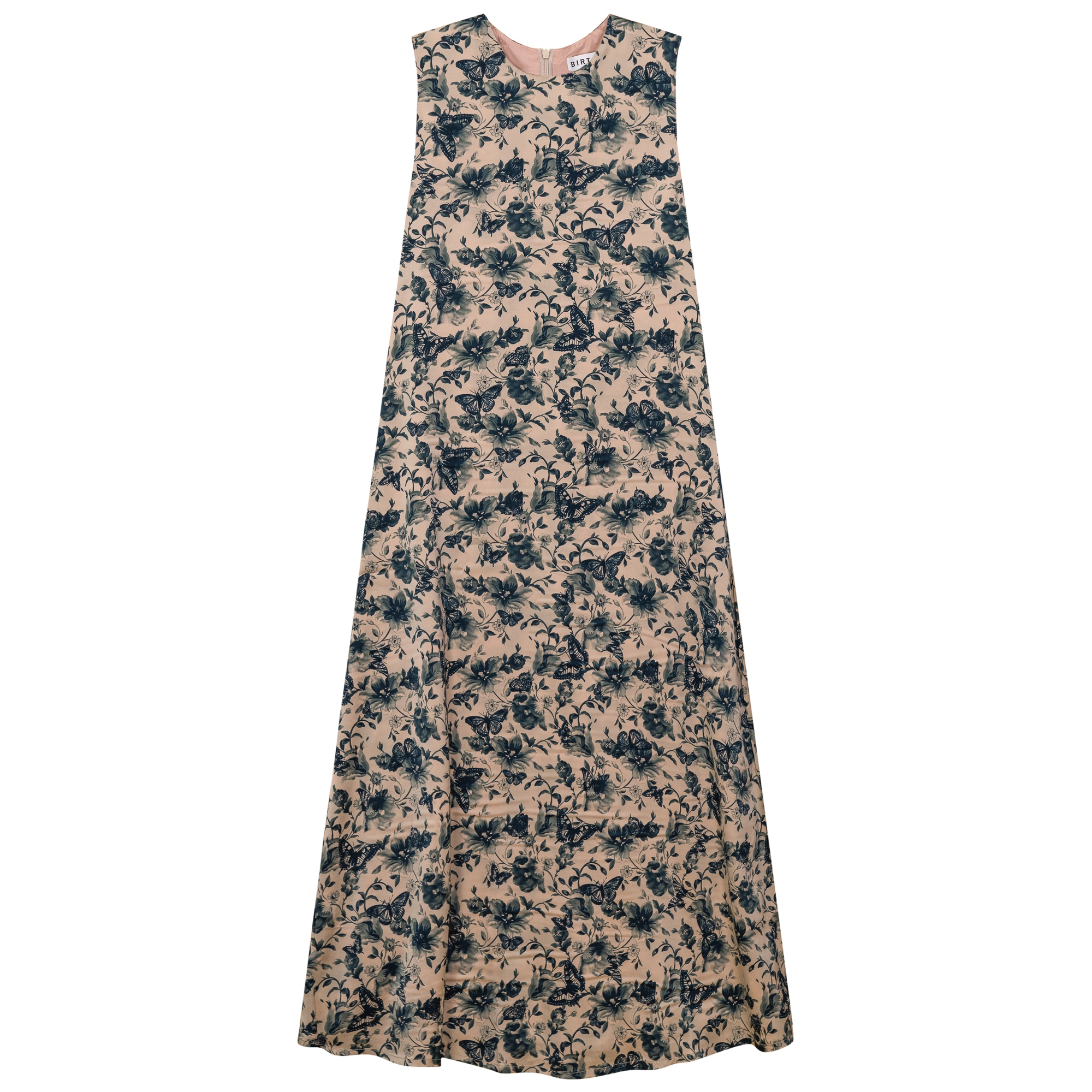 Printed Satin A Line Jumper in Teal by Birt UK