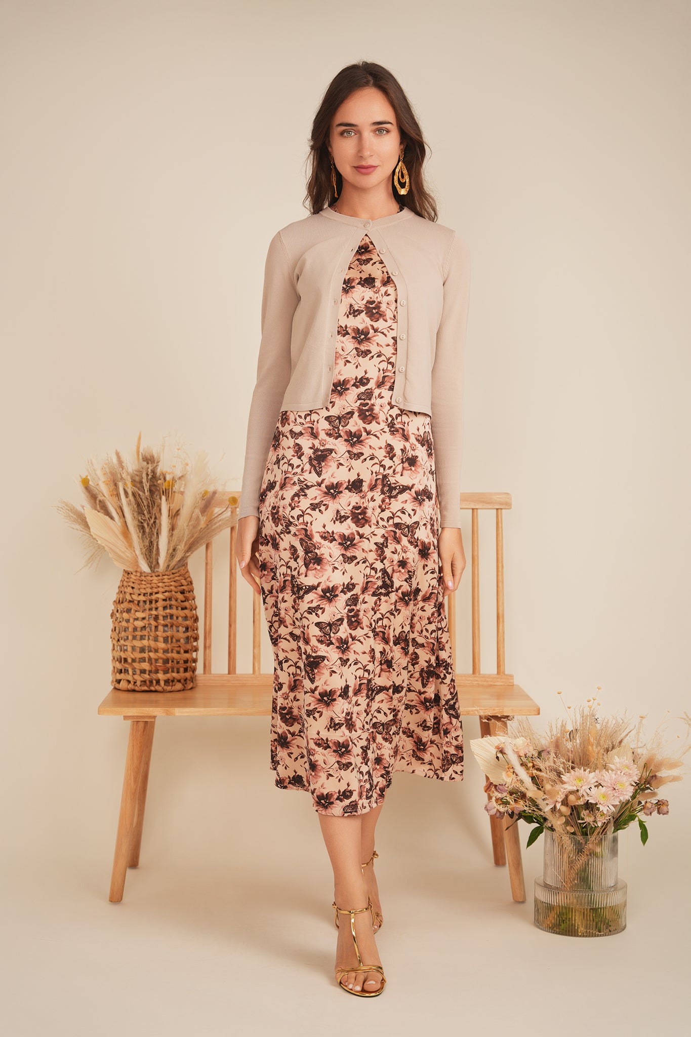 Printed Satin A Line Jumper in by Birt UK