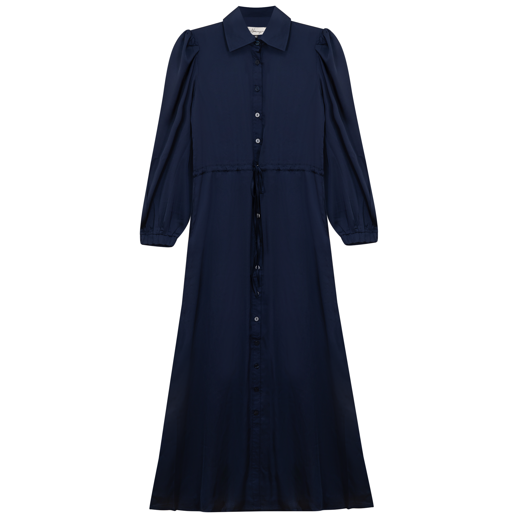 Chiffon Tie Shirt Dress in Navy by The Norway Club