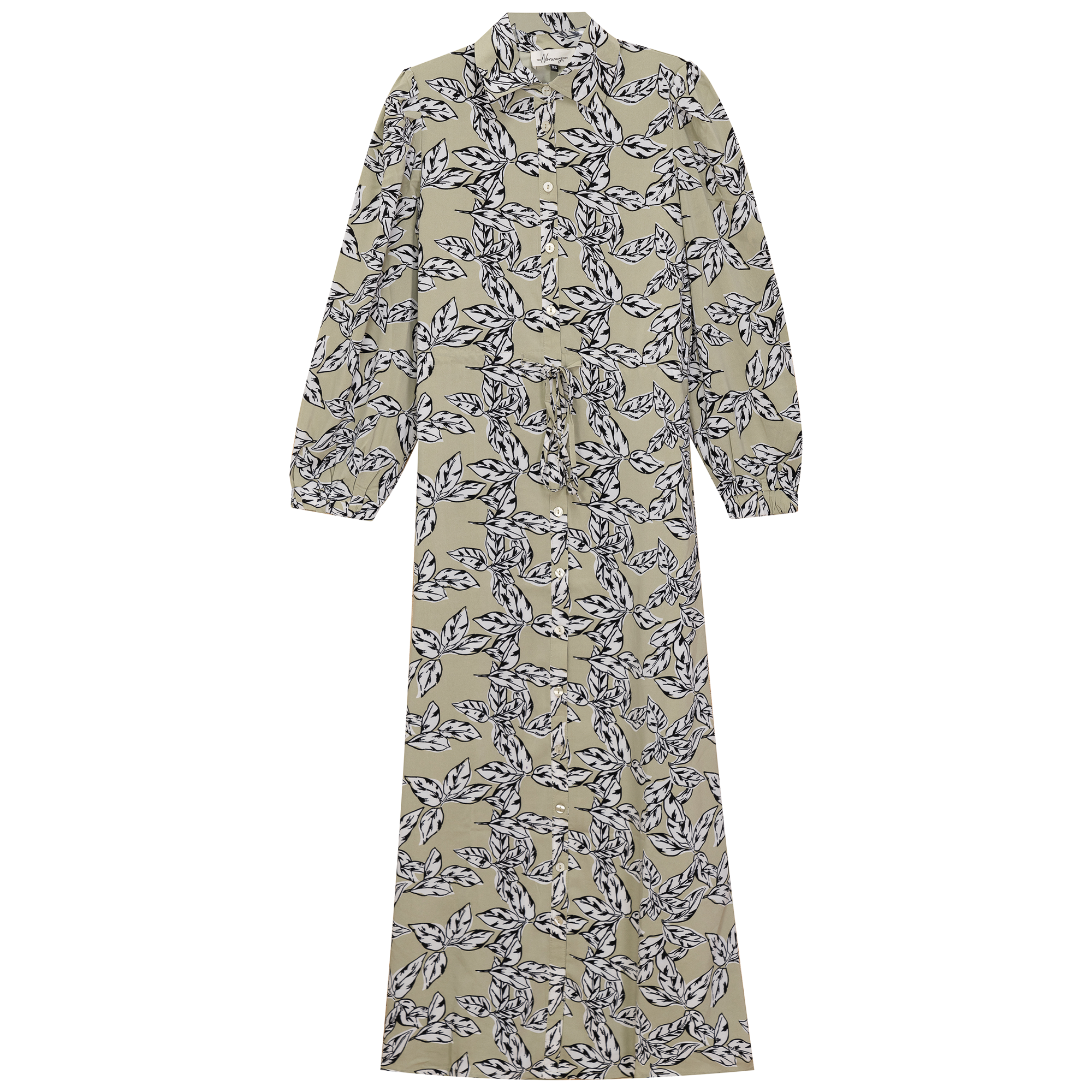 Chiffon Tie Shirt Dress in Stone by The Norway Club