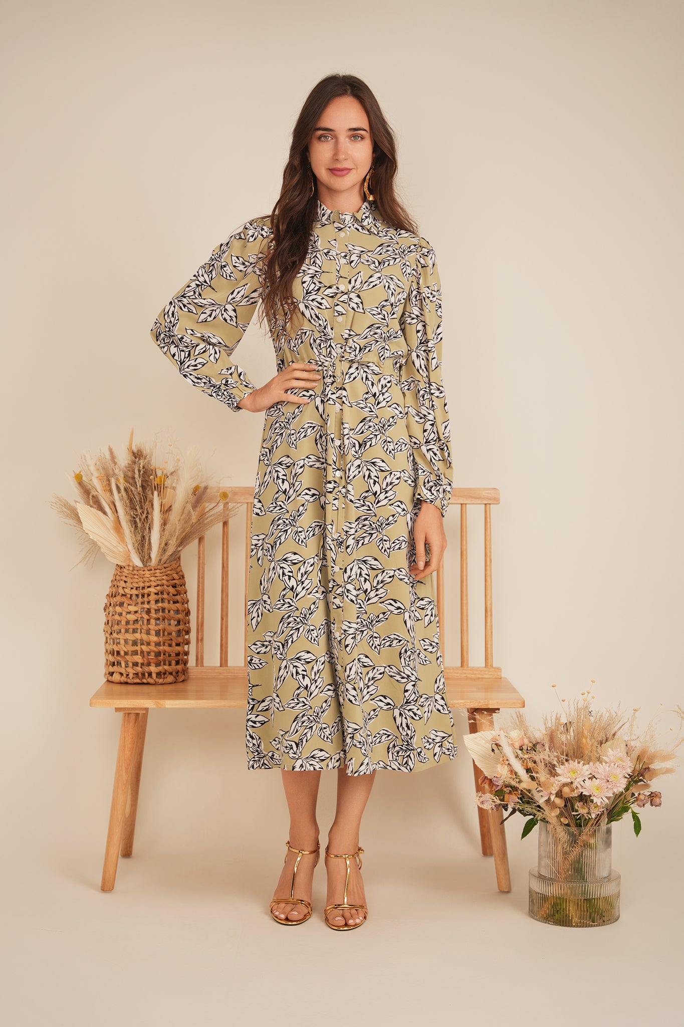 Chiffon Tie Shirt Dress in by The Norway Club