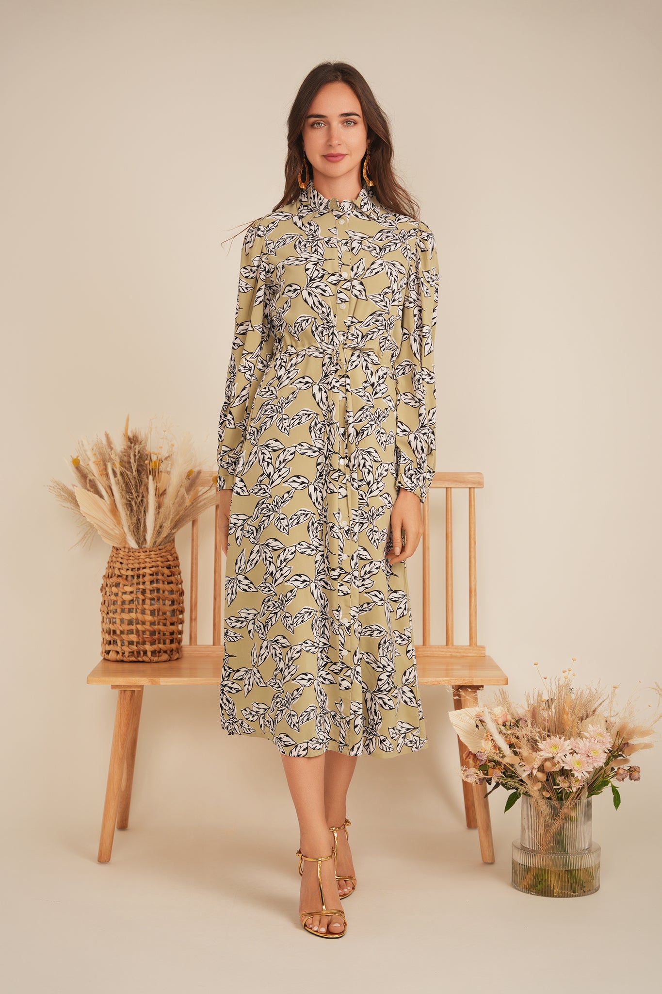 Chiffon Tie Shirt Dress in by The Norway Club