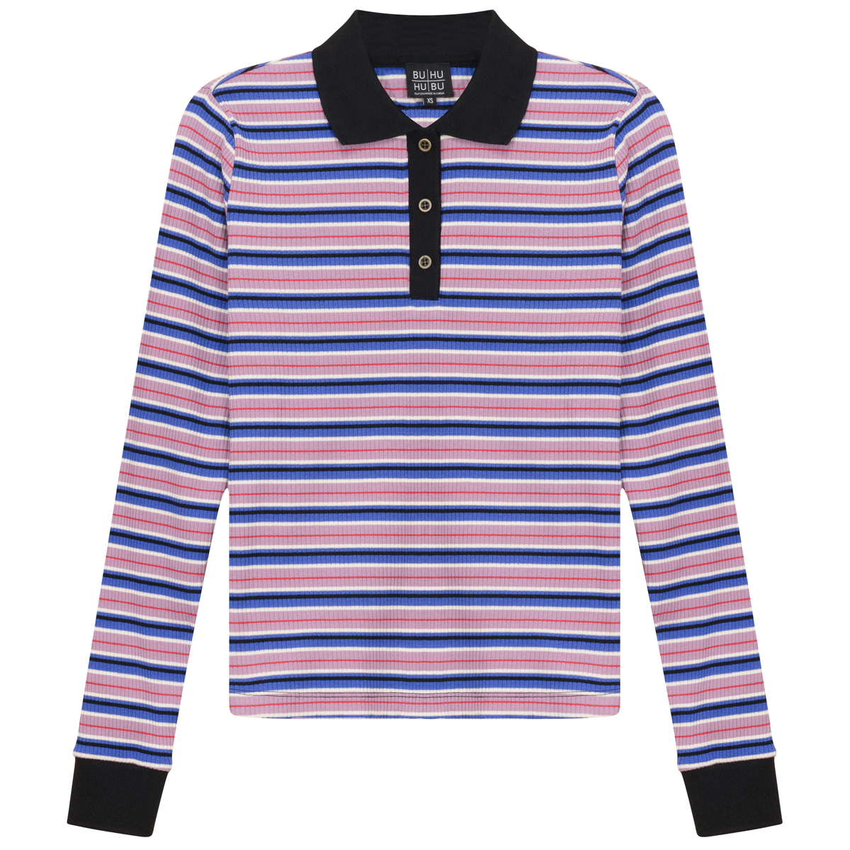 Striped Polo in Lavender by BuHu