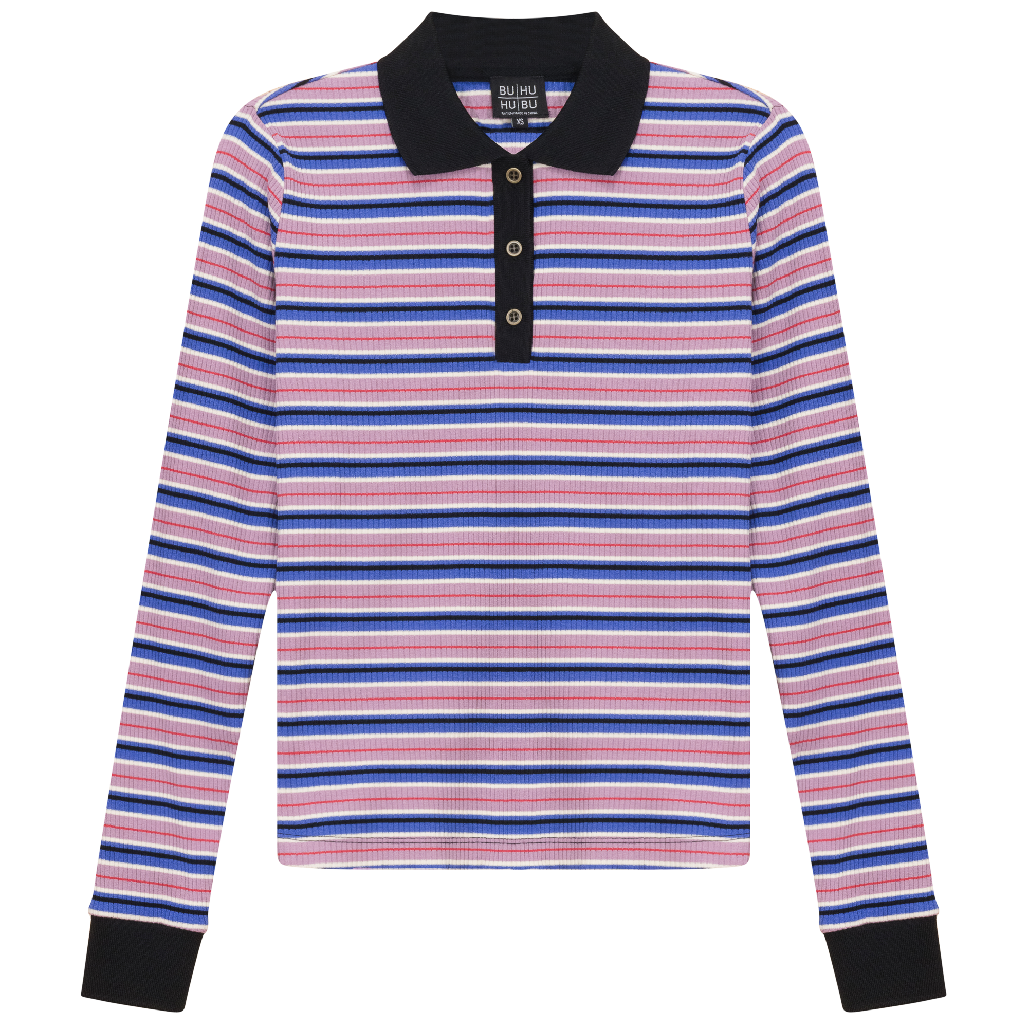 Striped Polo in Lavender by BuHu