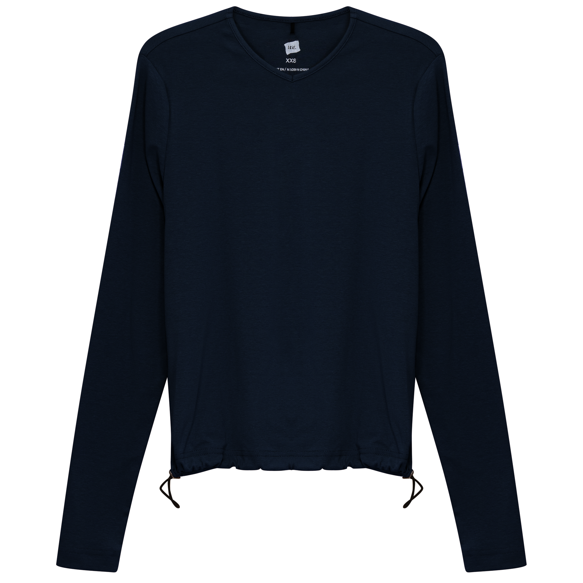 V Neck Bungee Tee in Dark Denim by Riff