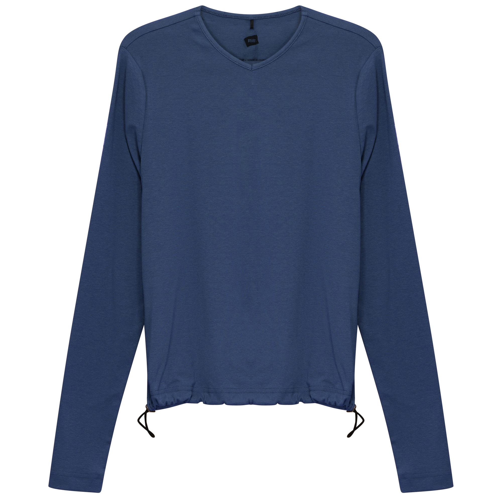 V Neck Bungee Tee in Denim by Riff