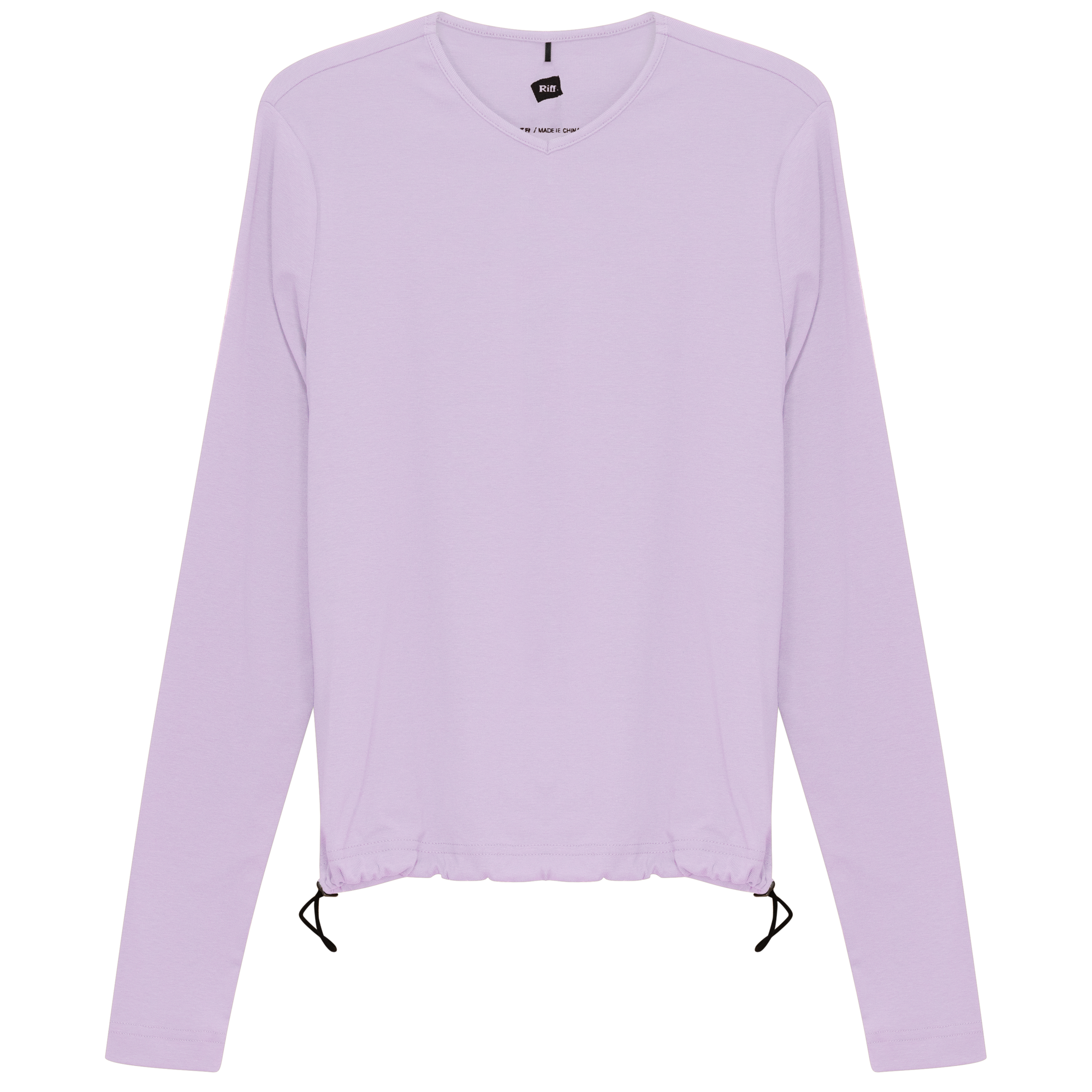 V Neck Bungee Tee in Lilac by Riff