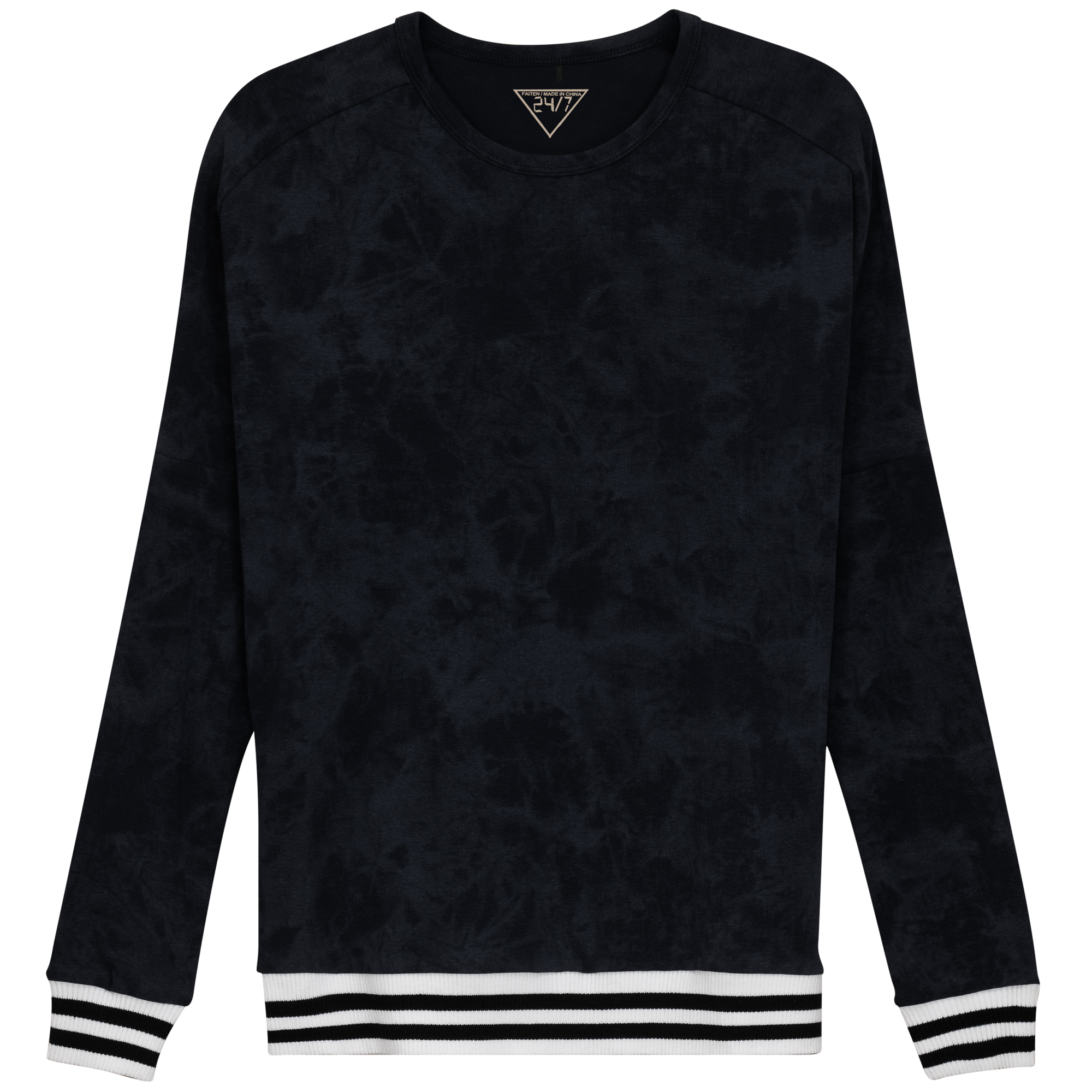 Dolman Stripped Elastic Top in Black by 24/7