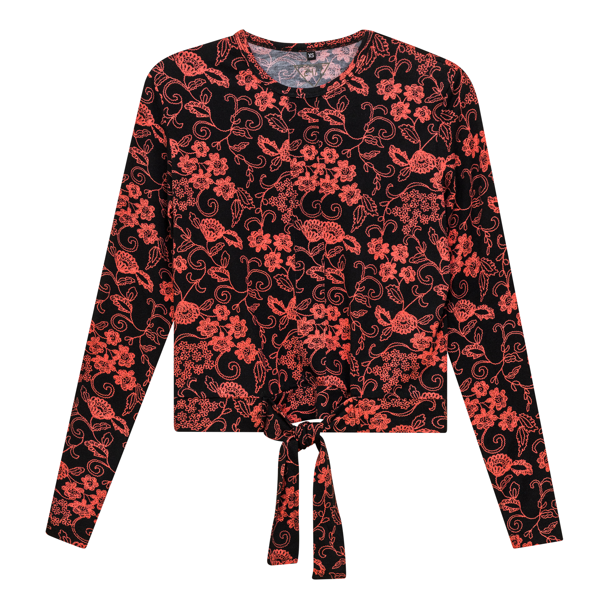 Printed Tie Tee in Black Coral by 24/7