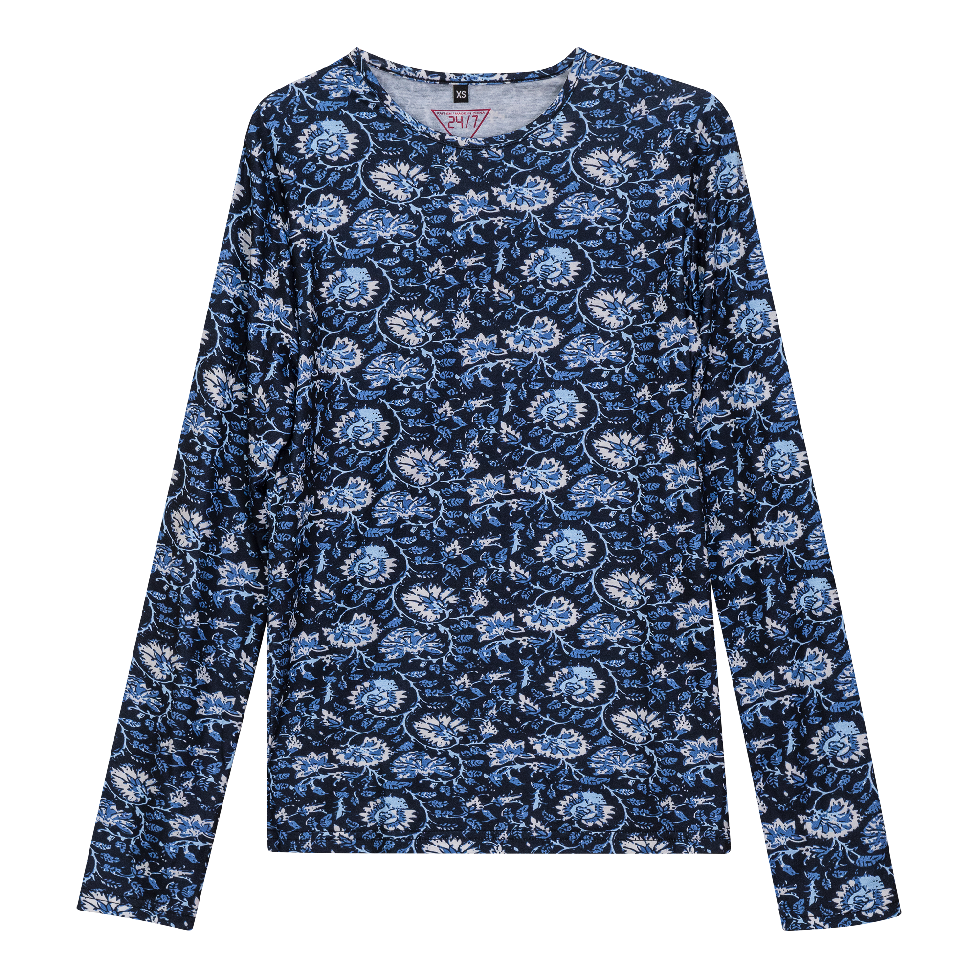 Printed Tee in Denim Blue by 24/7