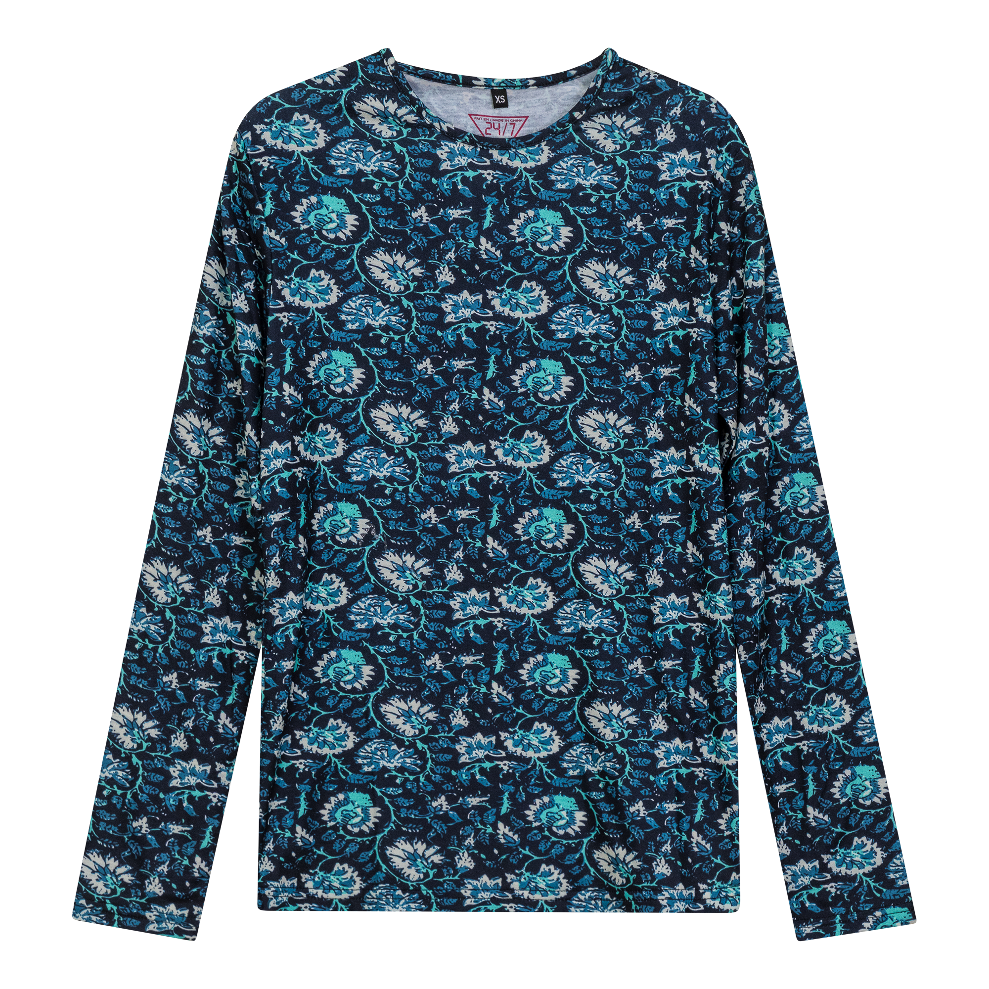 Printed Tee in Navy Mint by 24/7