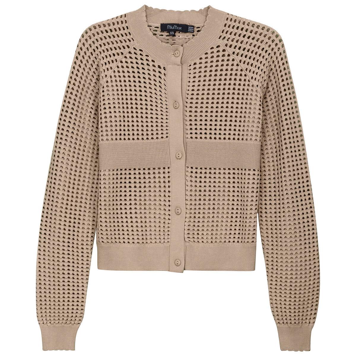 Cropped Crochet Cardigan in Oatmeal by MiuMax