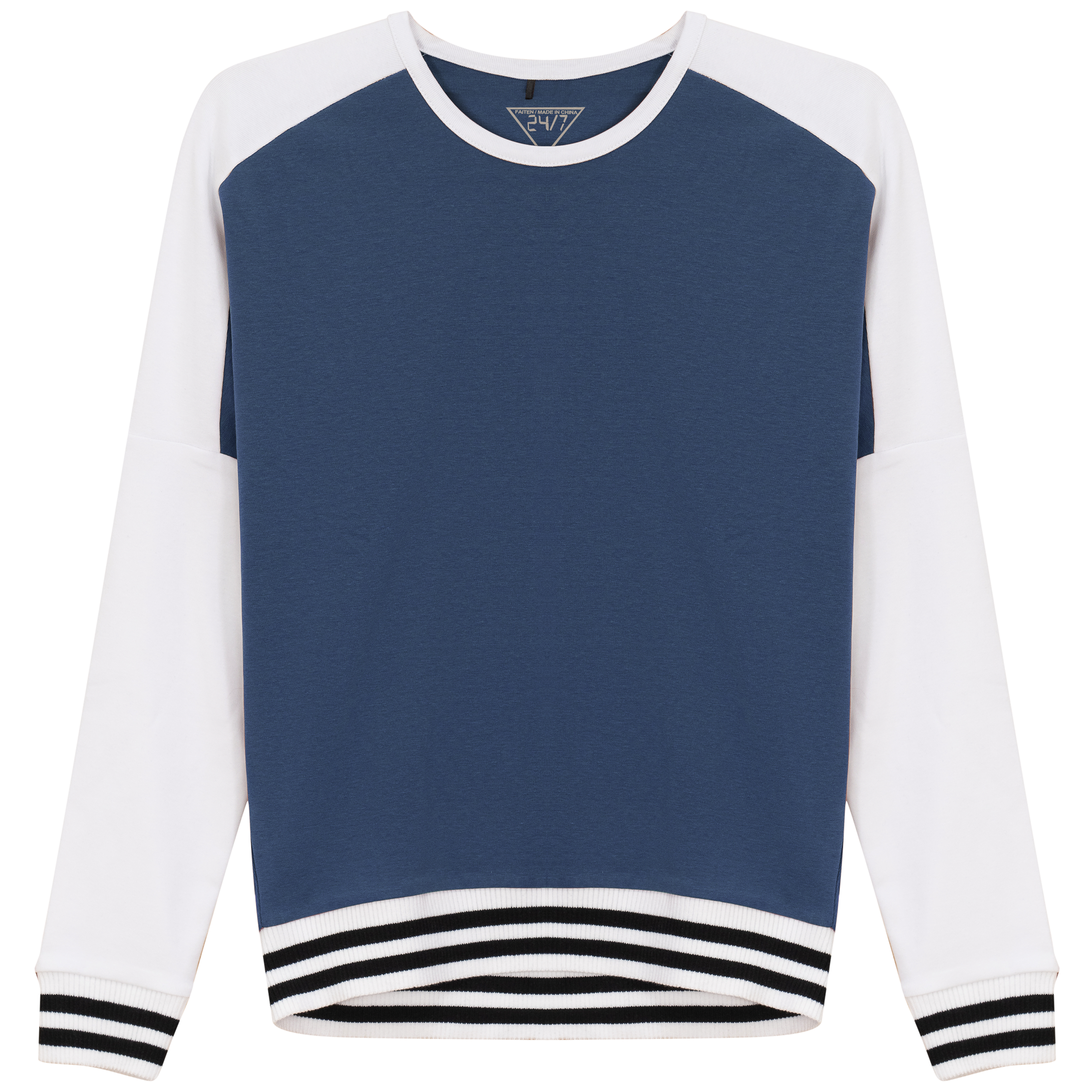 Color Blocked Top in Denim by 24/7