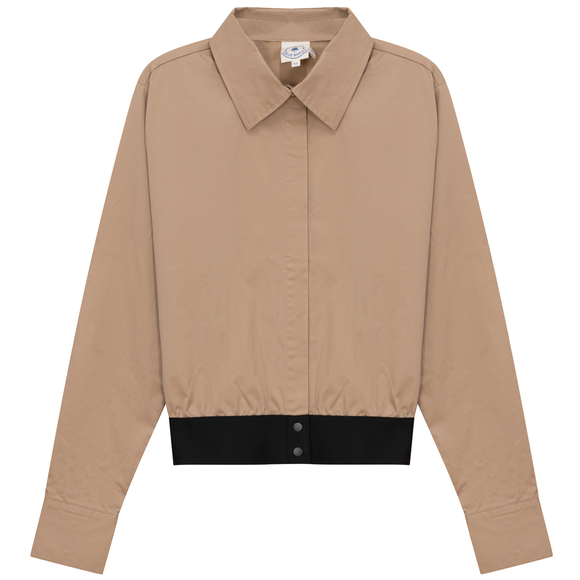 Cropped Cotton Belt Blouse in Stone by Blue Maple