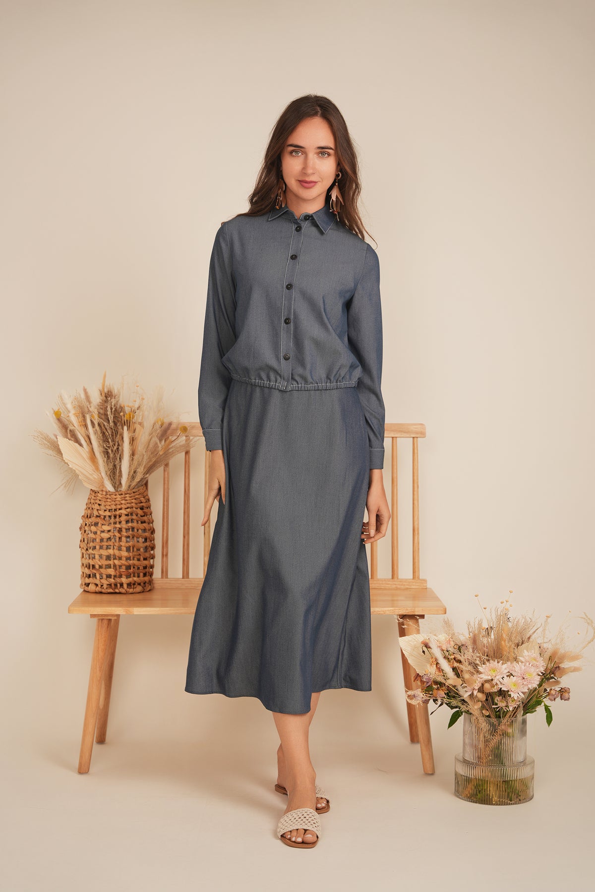 Cropped Chambray Shirt in by Faves