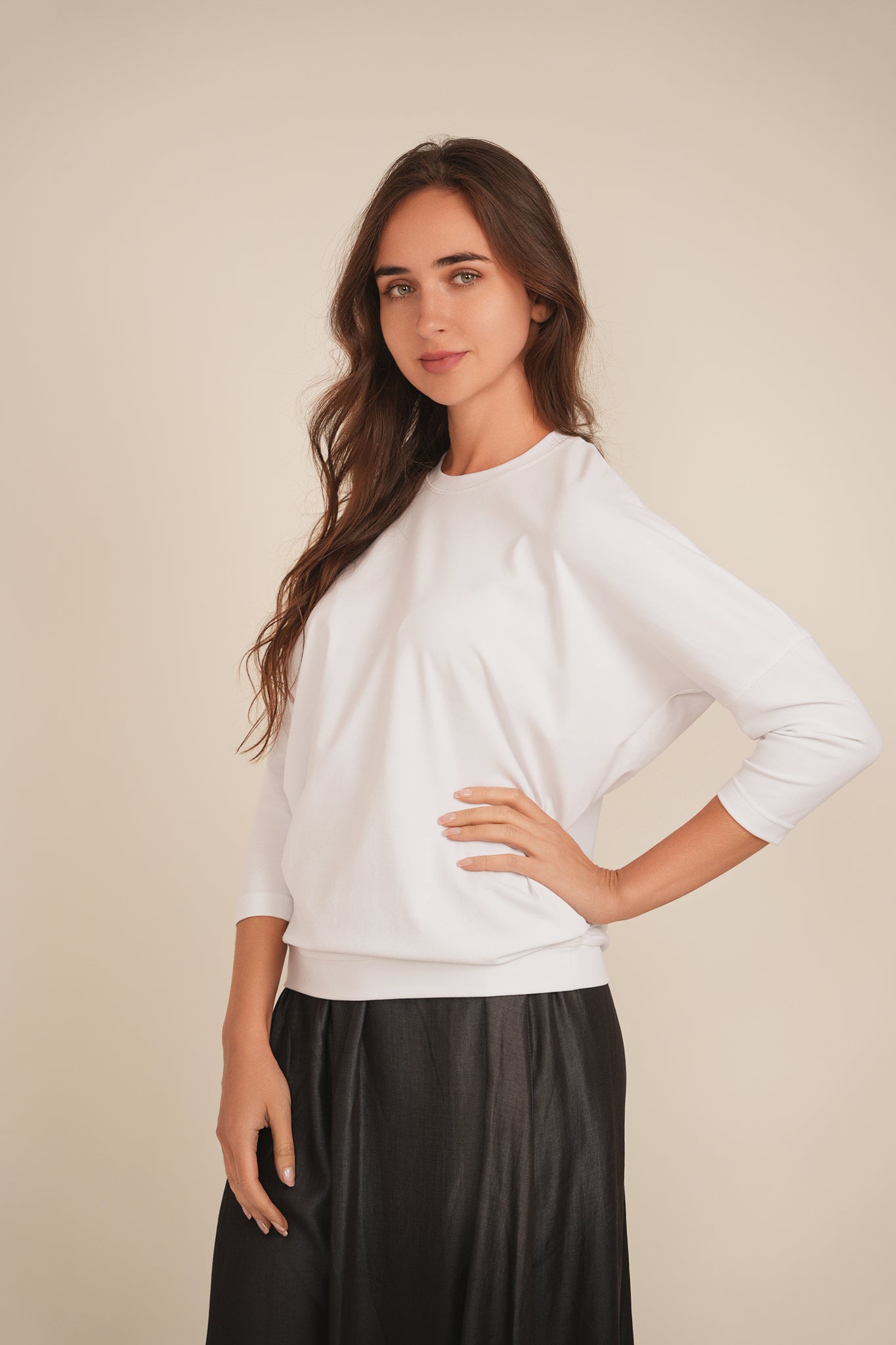 Cotton Dolman Top in by QEW