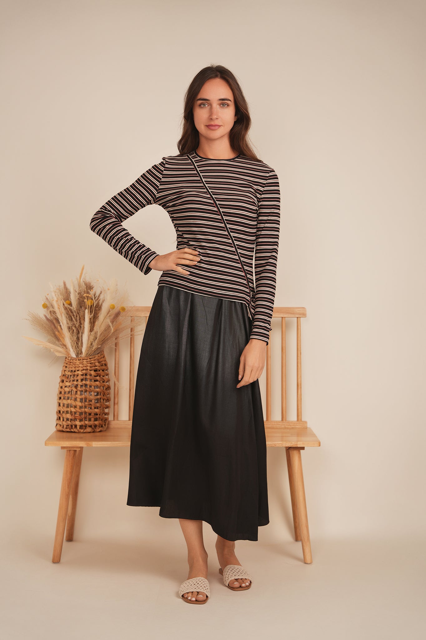 Striped Wrap Tee in by BuHu