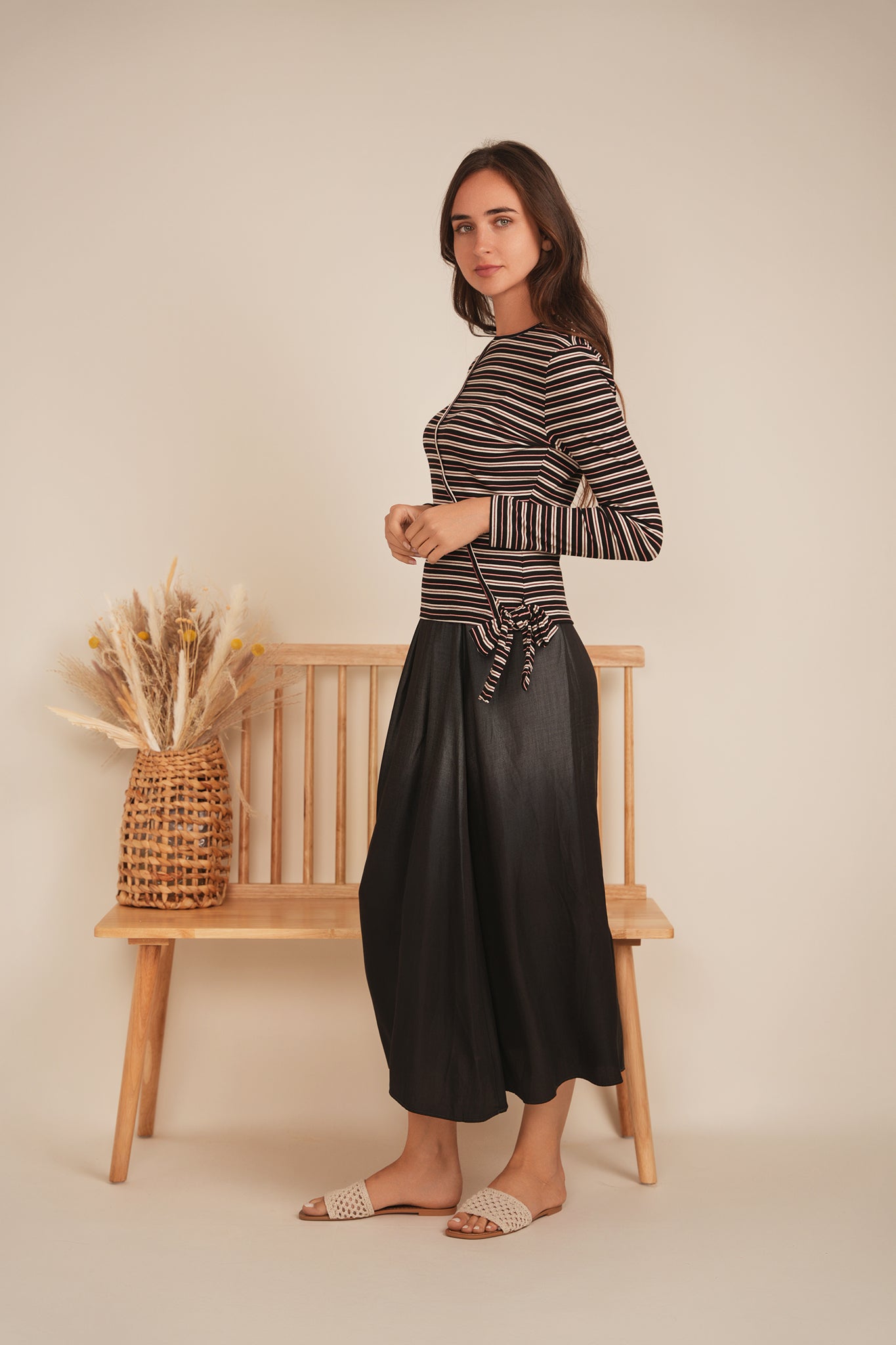 Striped Wrap Tee in by BuHu