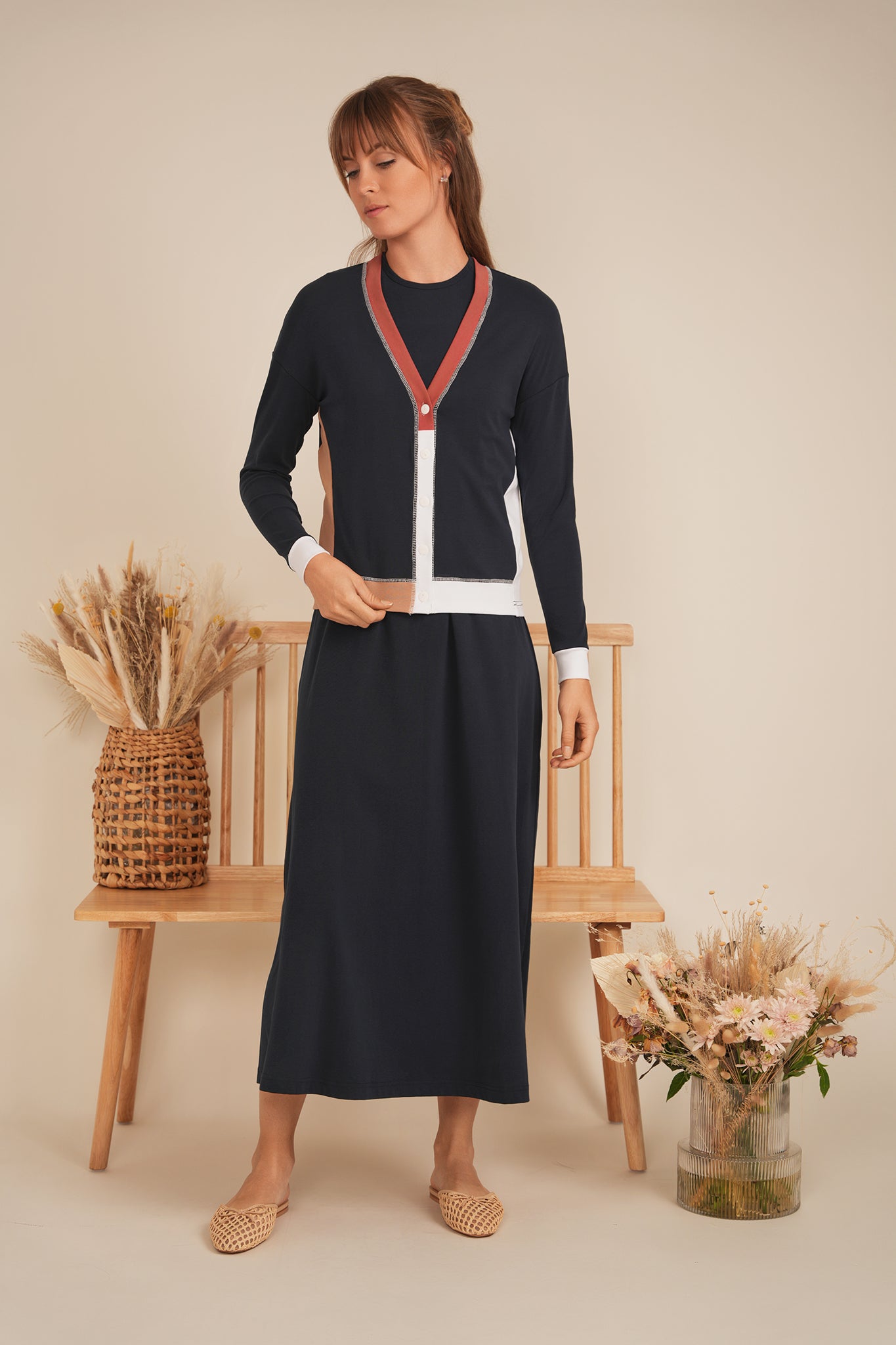 Color Blocked Cardigan in by MiuMax