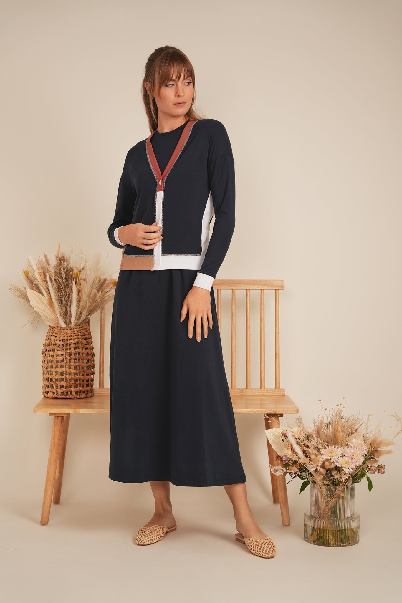 Color Blocked Cardigan in by MiuMax