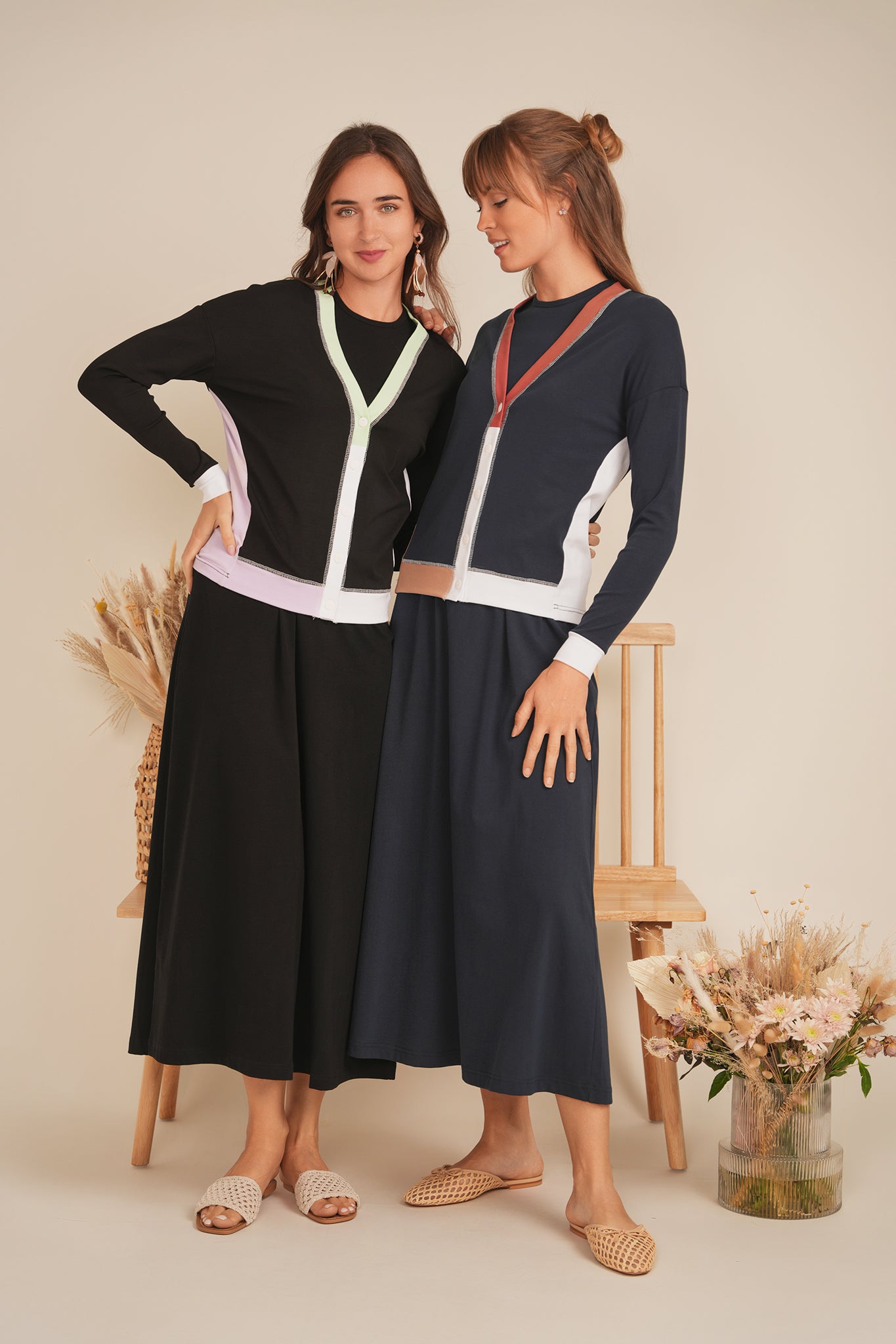 Color Blocked Cardigan in by MiuMax