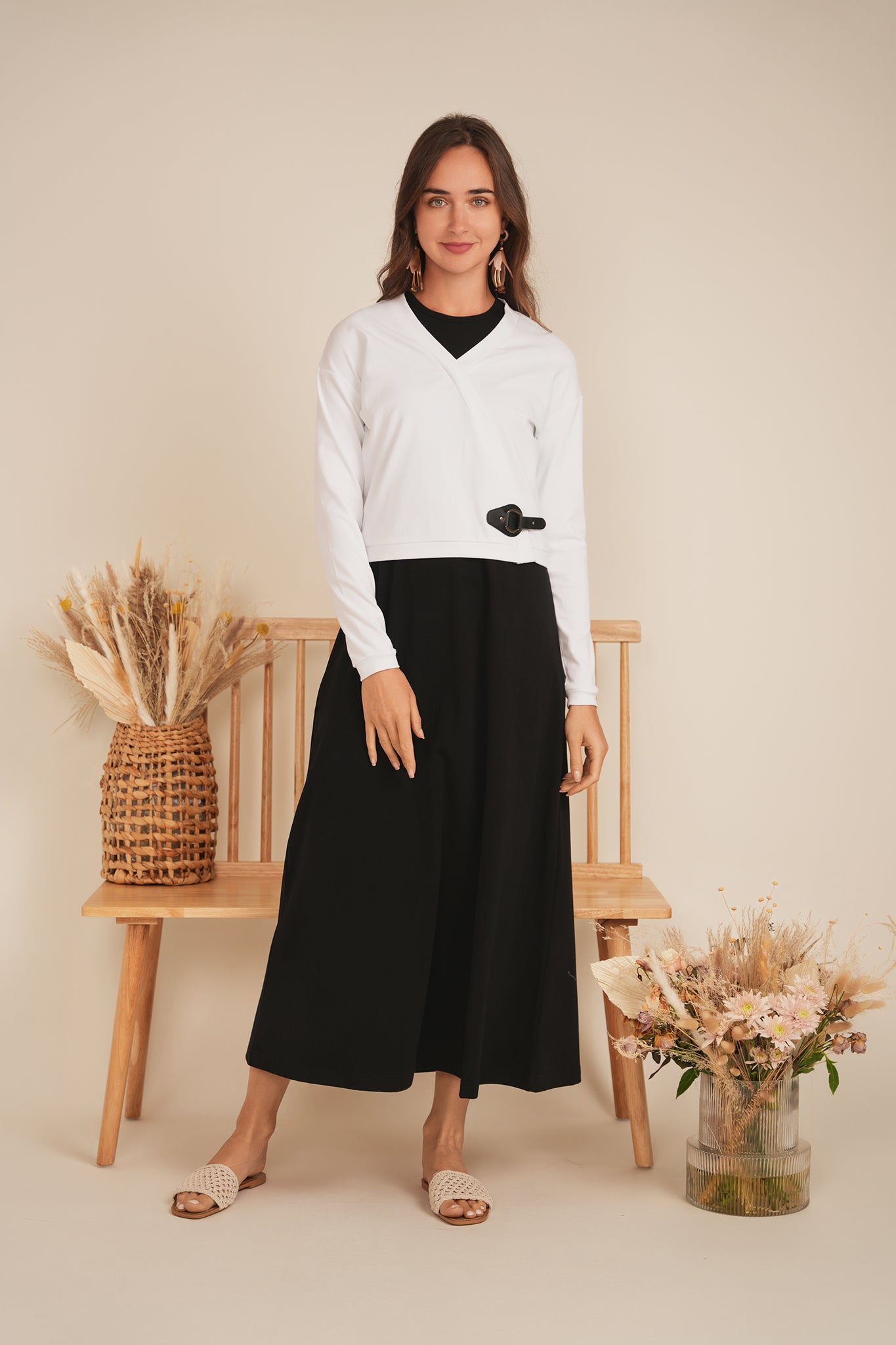 Cotton Wrap Knit Cardigan in by MiuMax