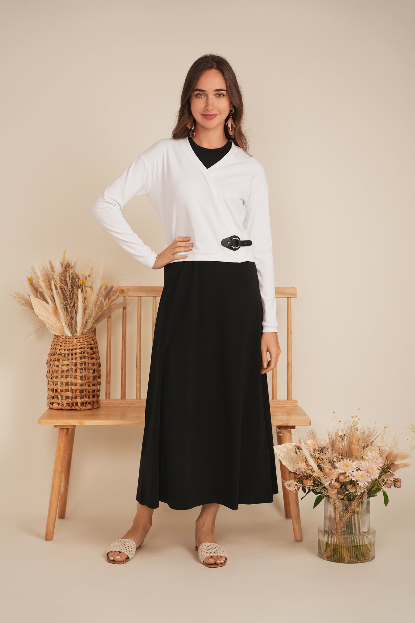 Cotton Wrap Knit Cardigan in by MiuMax