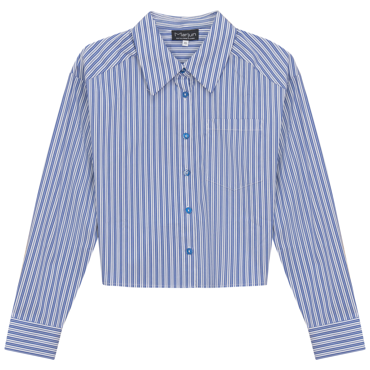 Cropped Striped Blouse in Sapphire by Marjun