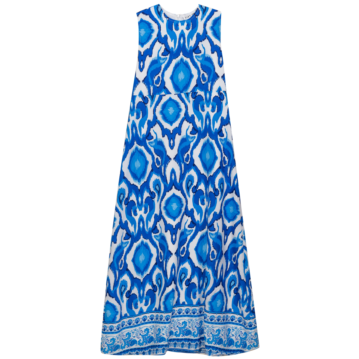 Printed Satin A Line Jumper in Sapphire by Birt UK