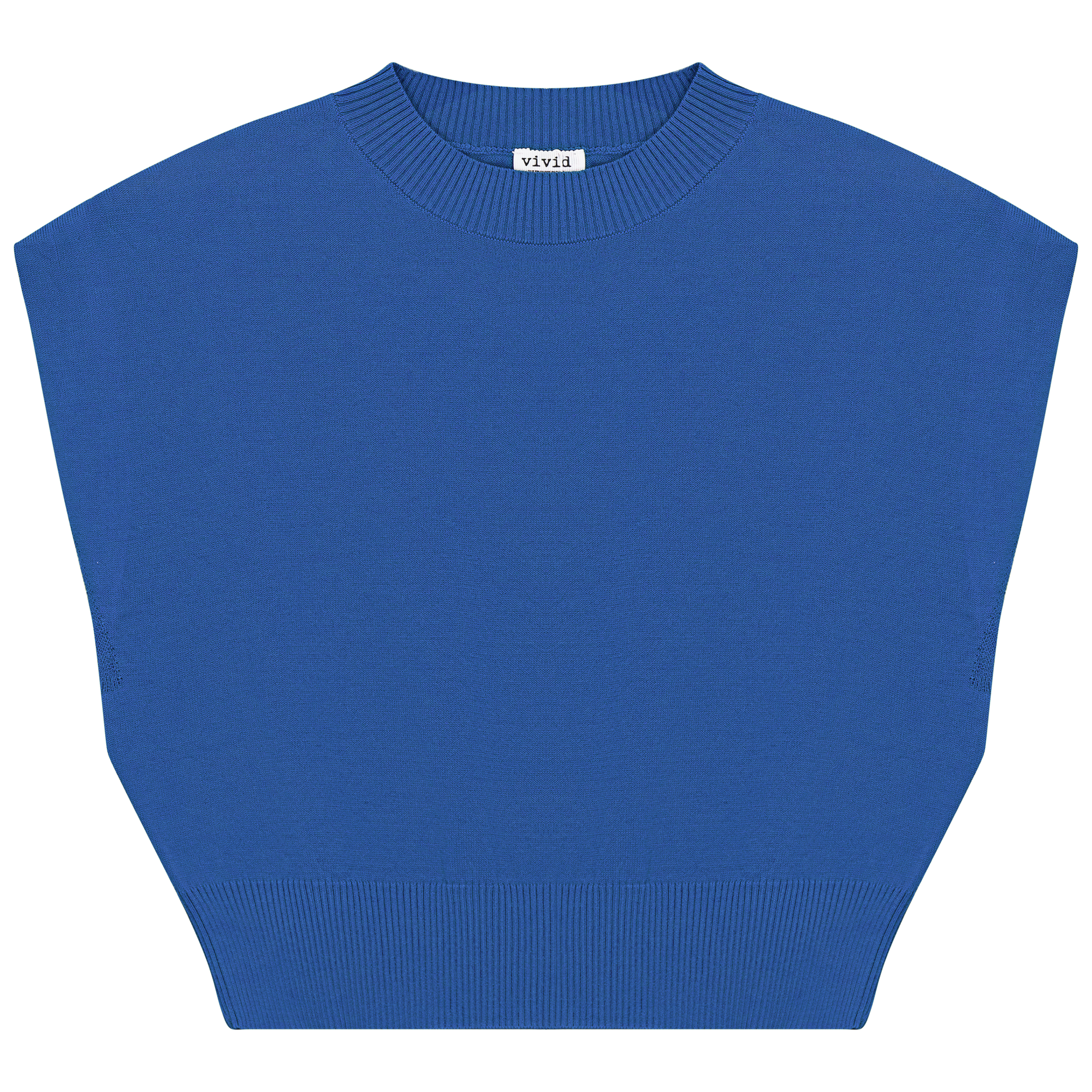 Cropped Knit Vest in Medium Denim by Vivid