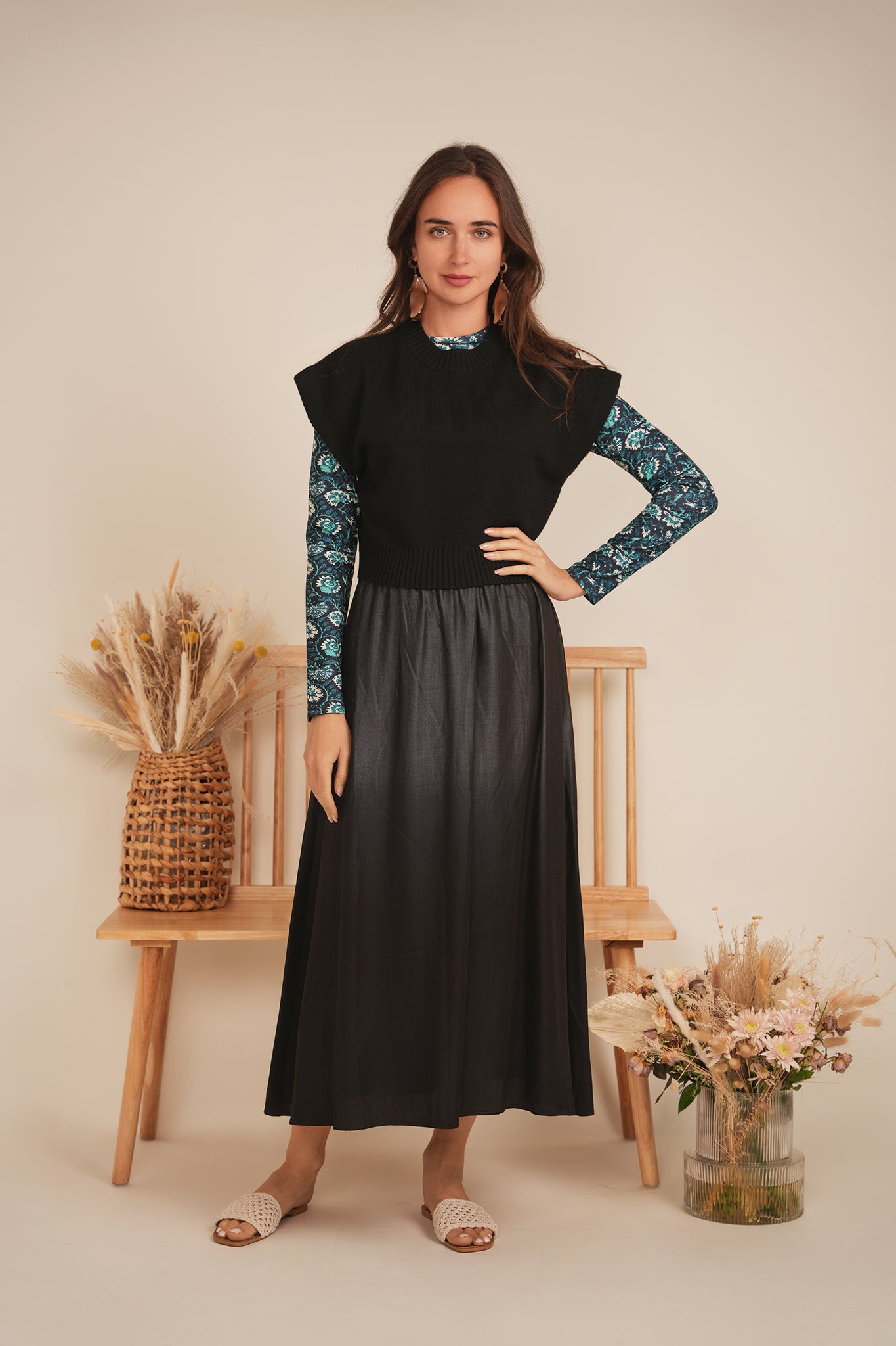 Cropped Knit Vest in by Vivid