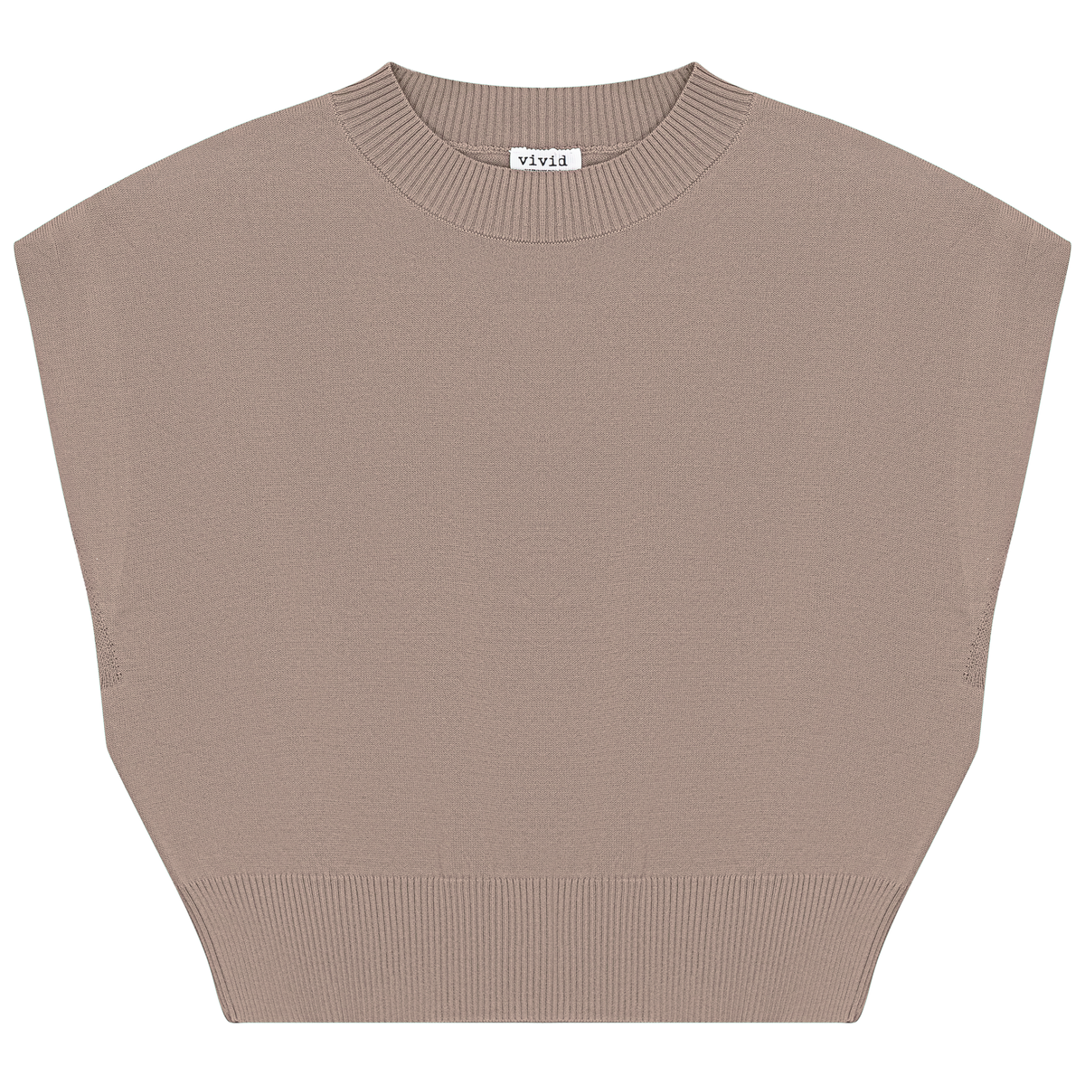 Cropped Knit Vest in Stone by Vivid