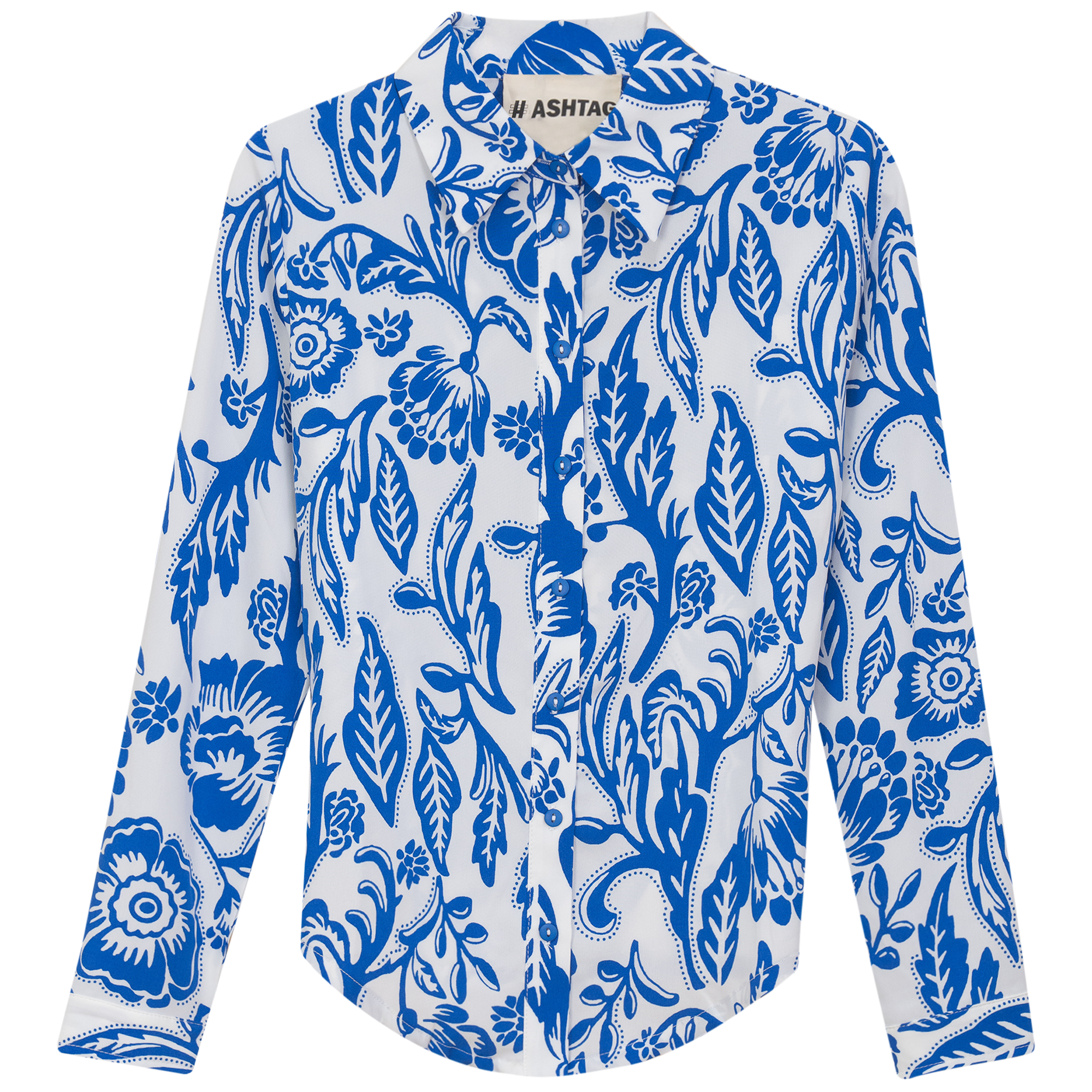 Floral Tie Blouse in Sapphire Floral by Hashtag