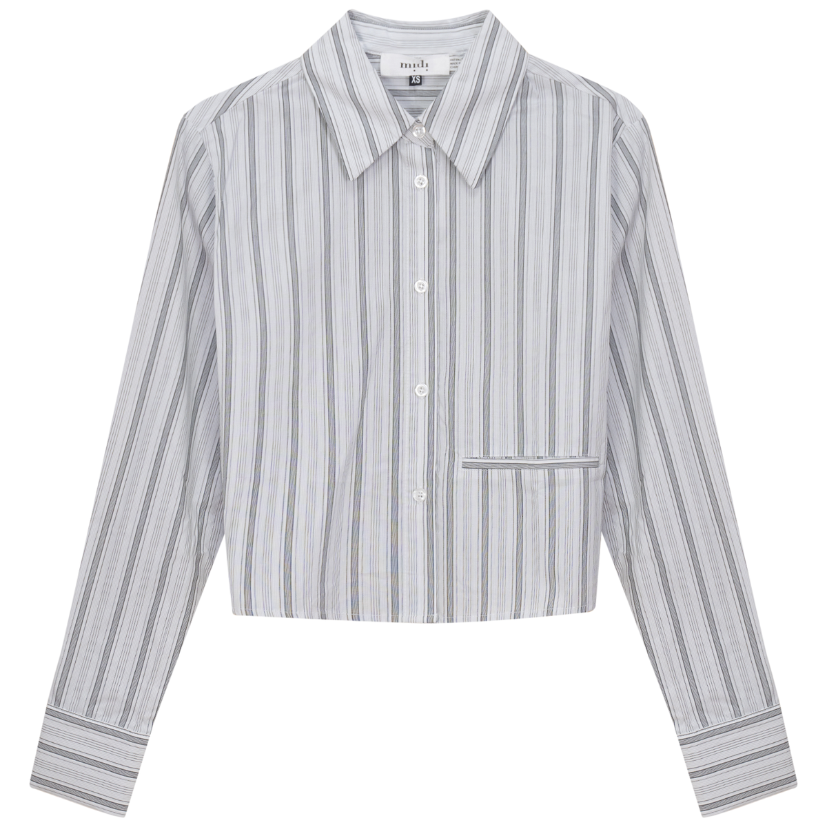 Cropped Stripped Blouse in Black Black by Midi