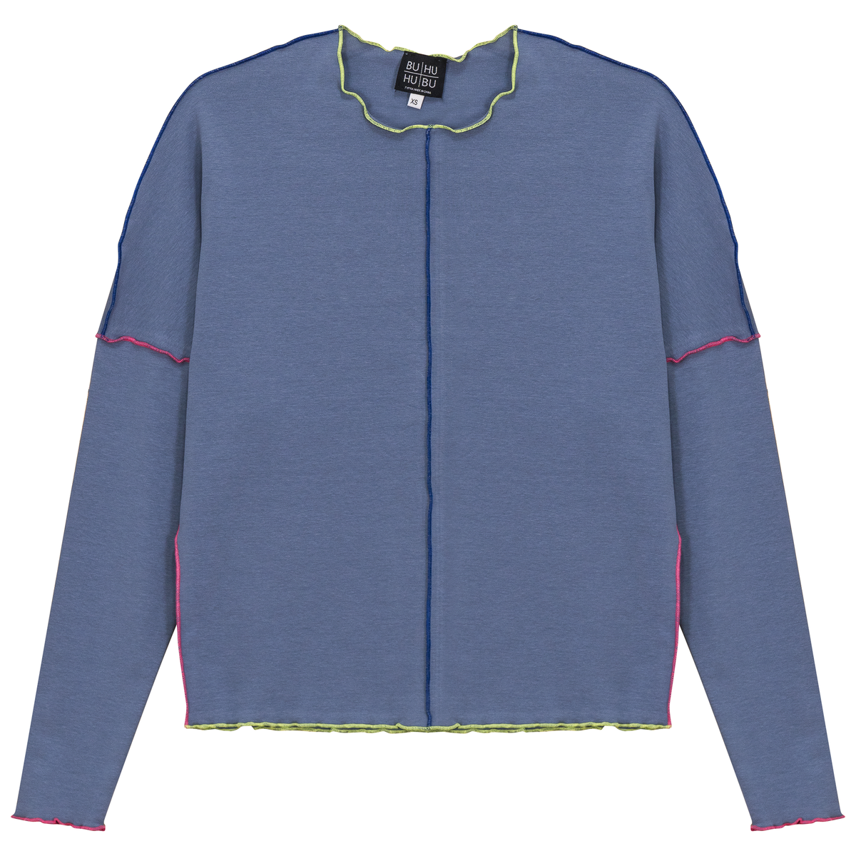 Contrast Top Stitch Top in Chambray by BuHu