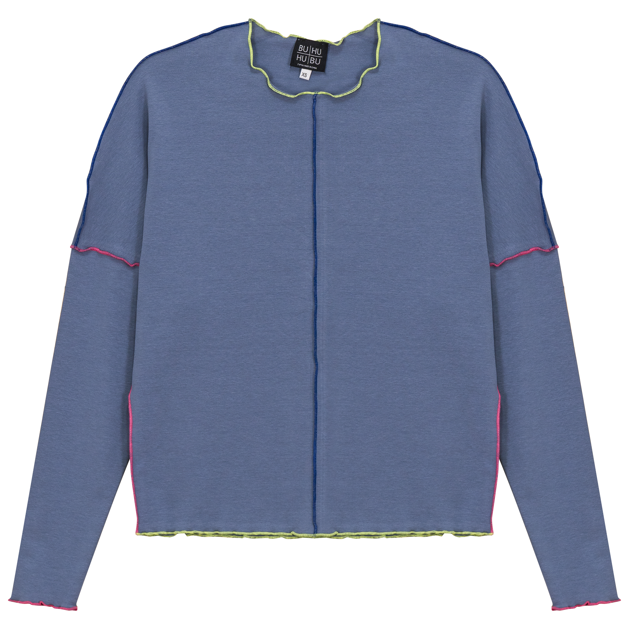 Contrast Top Stitch Top in Chambray by BuHu