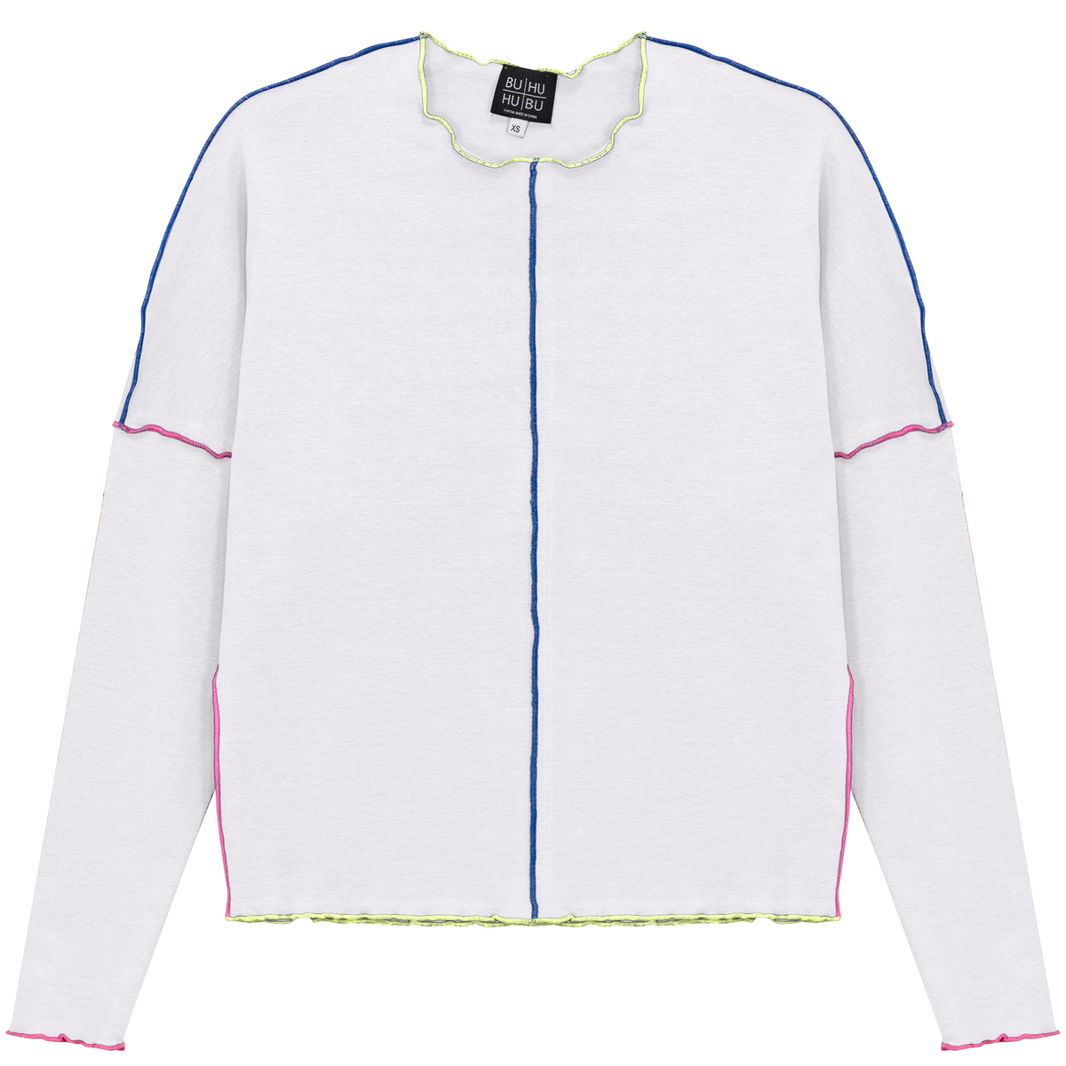 Contrast Top Stitch Top in White by BuHu